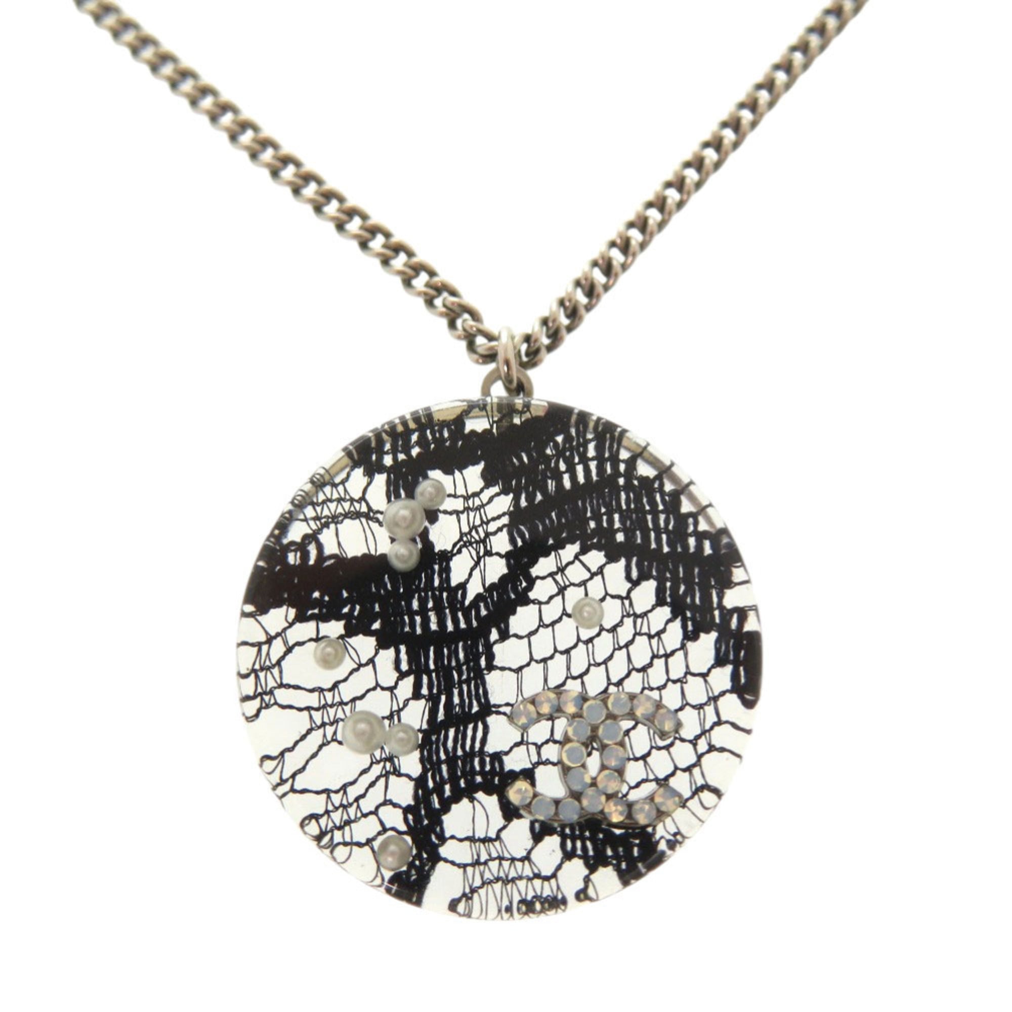 CC Logo Pendant Necklace Sterling Silver