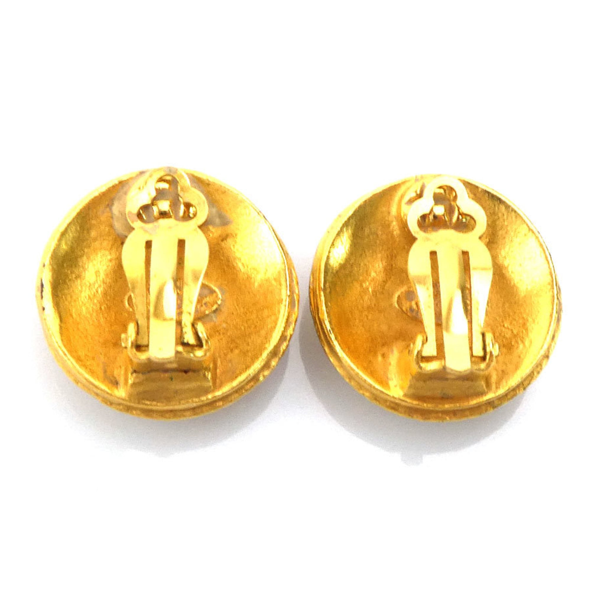 CC Logo Clip-On Earrings Gold-Tone Metal Gold-Tone Metal
