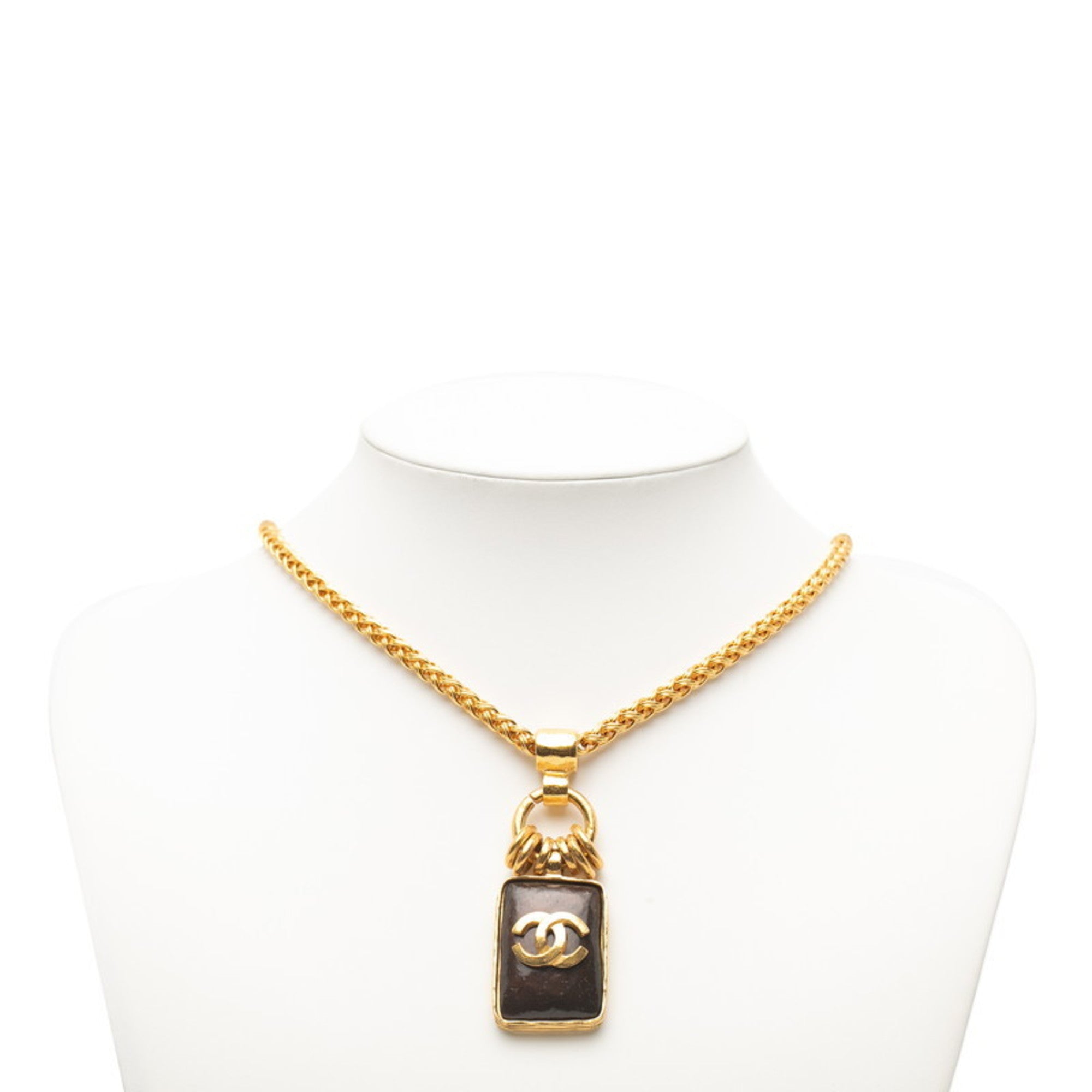CC Logo Chain Pendant Necklace Metal