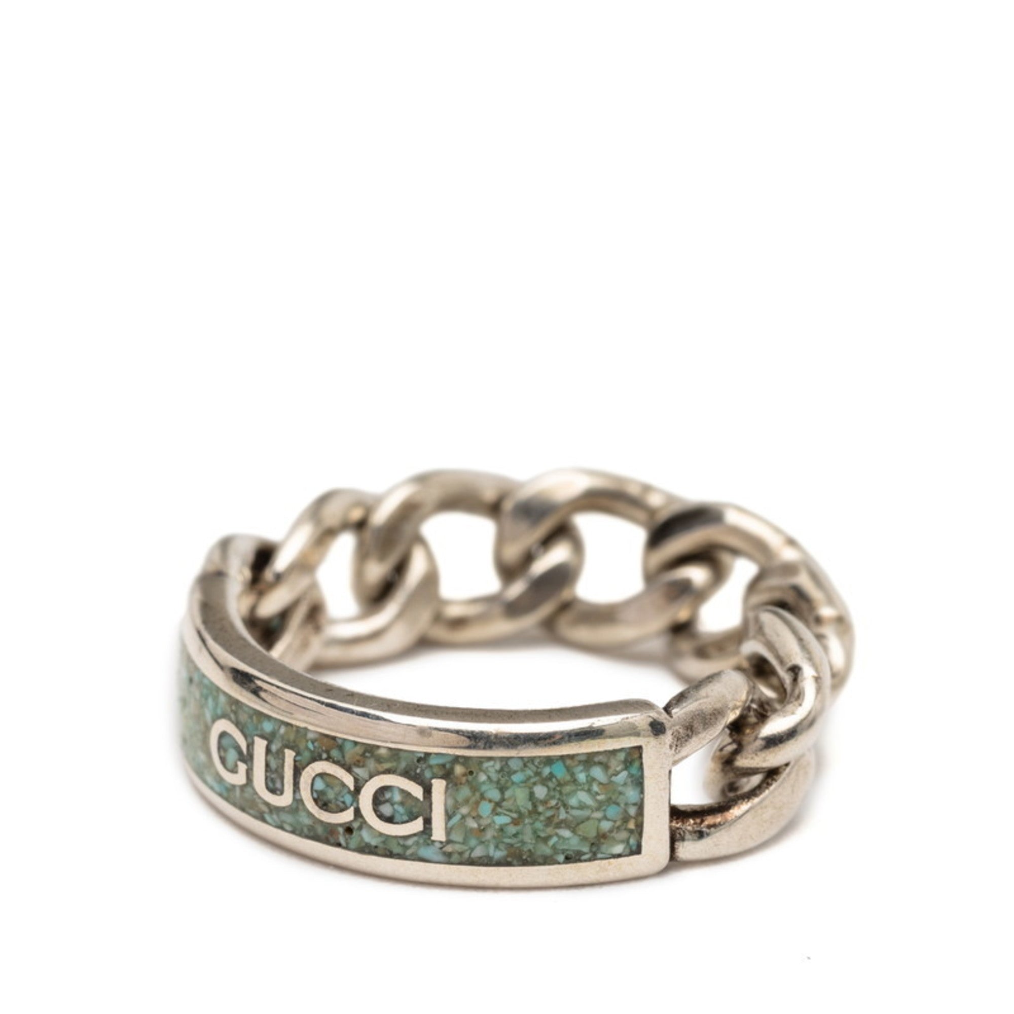 Gormet Chain Ring Enamel and Sterling Silver