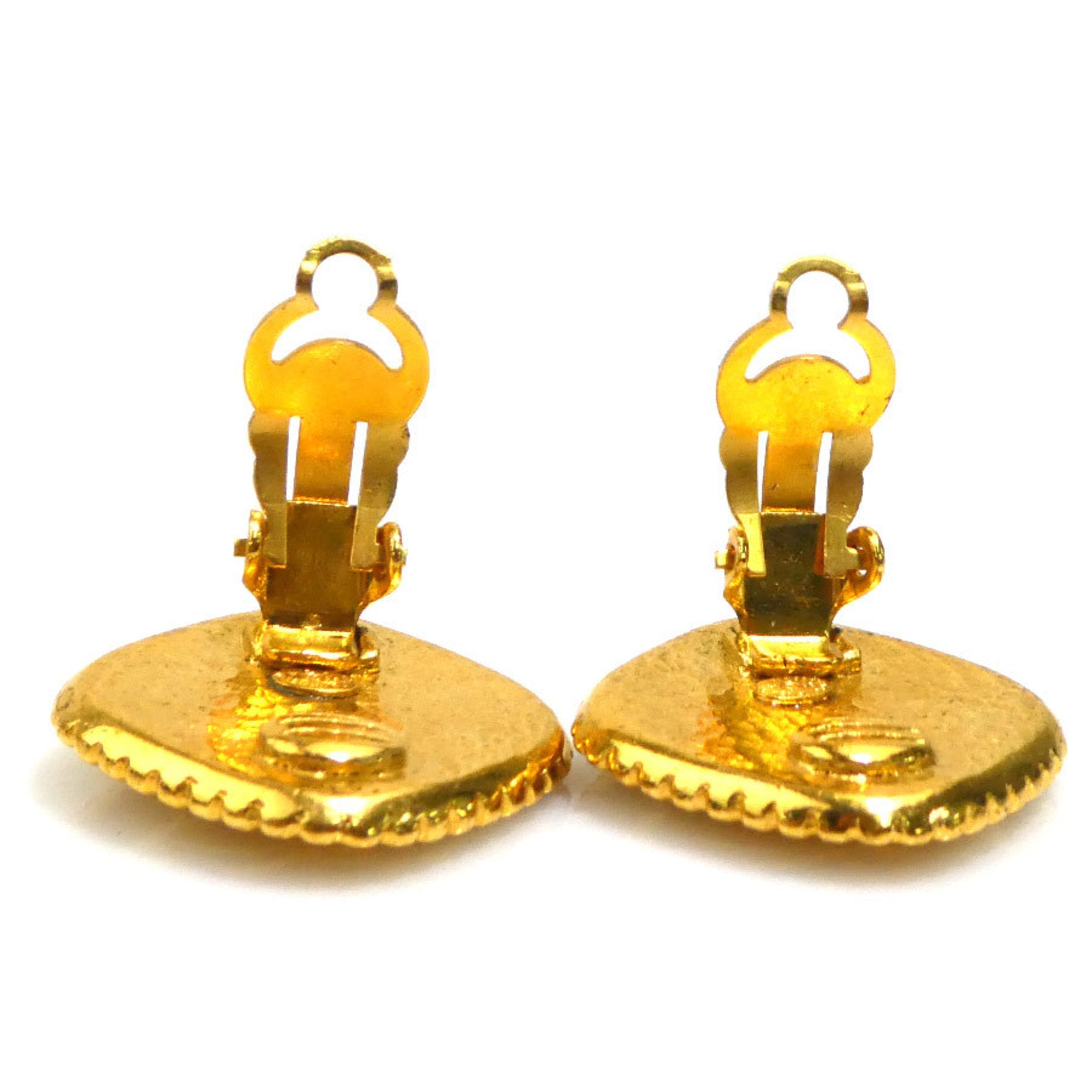 CC Logo Clip-On Earrings Gold-Tone Metal Gold-Tone Metal