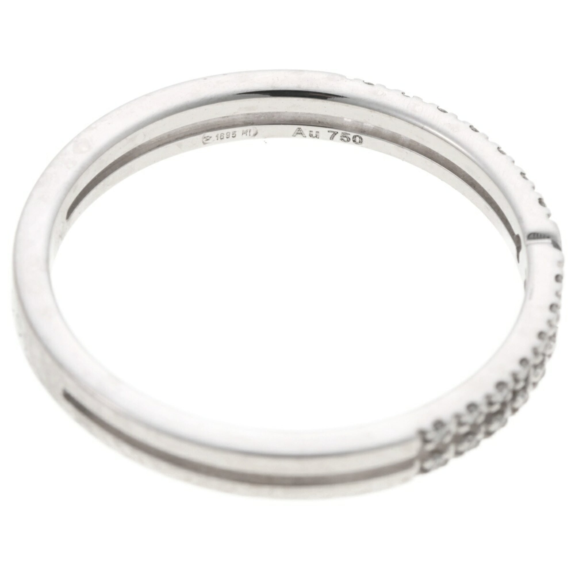 Infinity Half Diamond Ring 18K White Gold