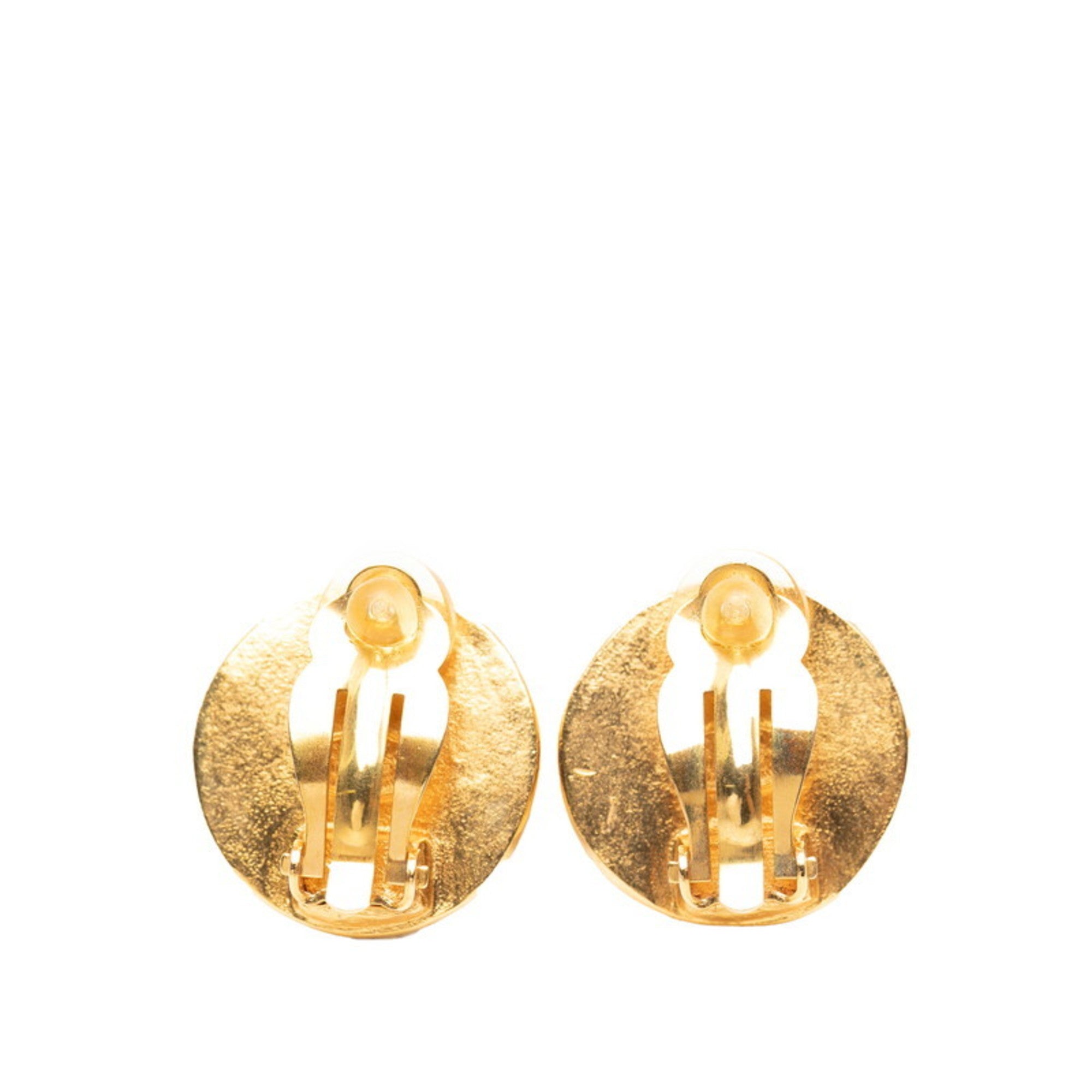 CC Logo Clip-On Earrings Gold-Tone Metal Gold-Tone Metal