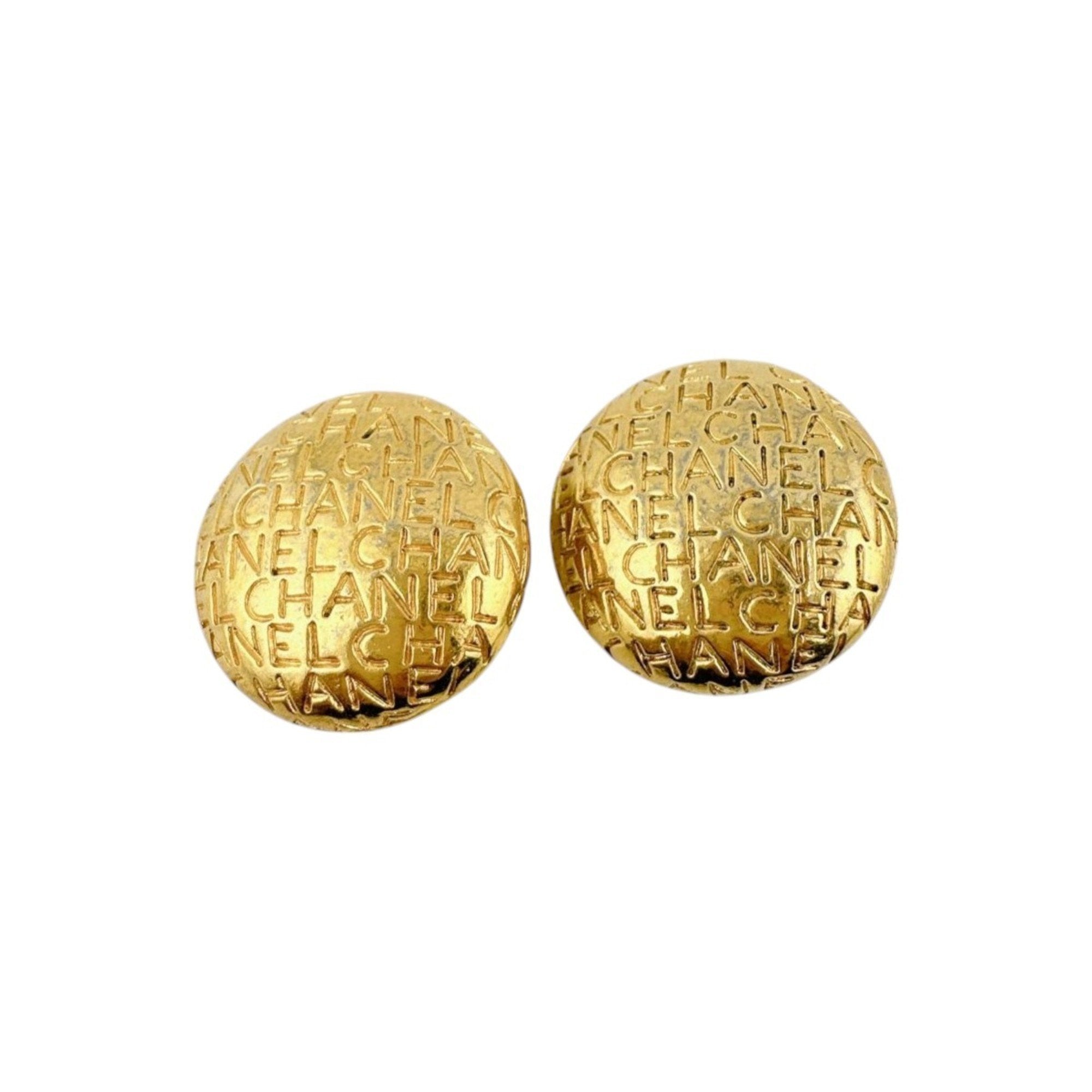 Vintage Clip-On Earrings Clip-On Gold-Tone Metal