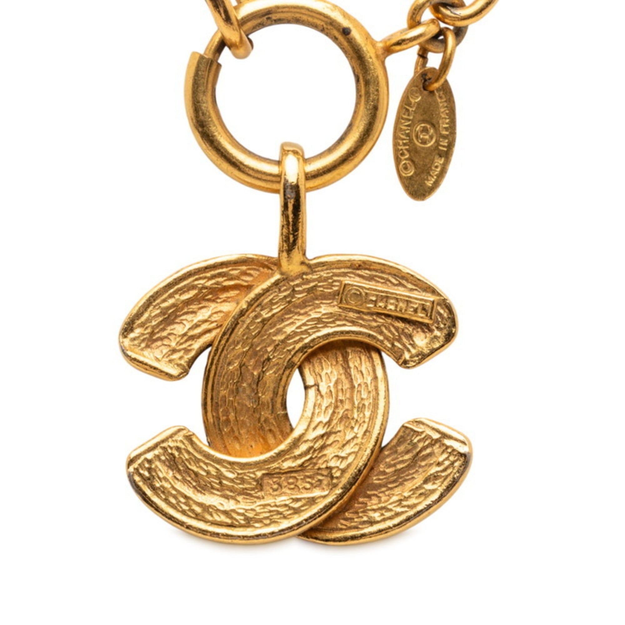 CC Logo Chain Pendant Necklace Metal