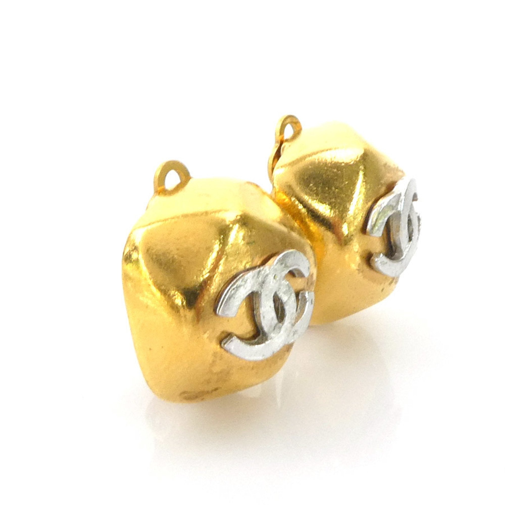 CC Logo Clip-On Earrings Gold-Tone Metal Gold-Tone Metal