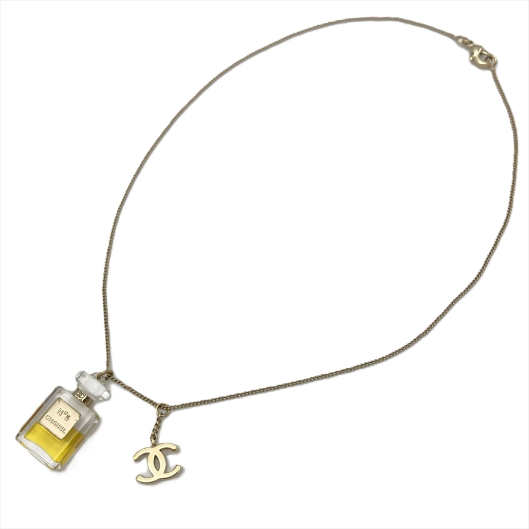 CC Logo Pendant Necklace Gold-Tone Metal