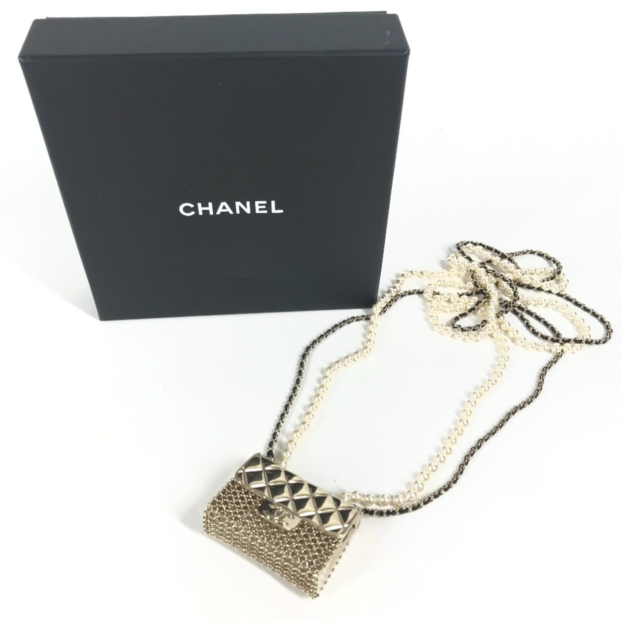 CC Logo Chain Necklace Gold-Tone Metal