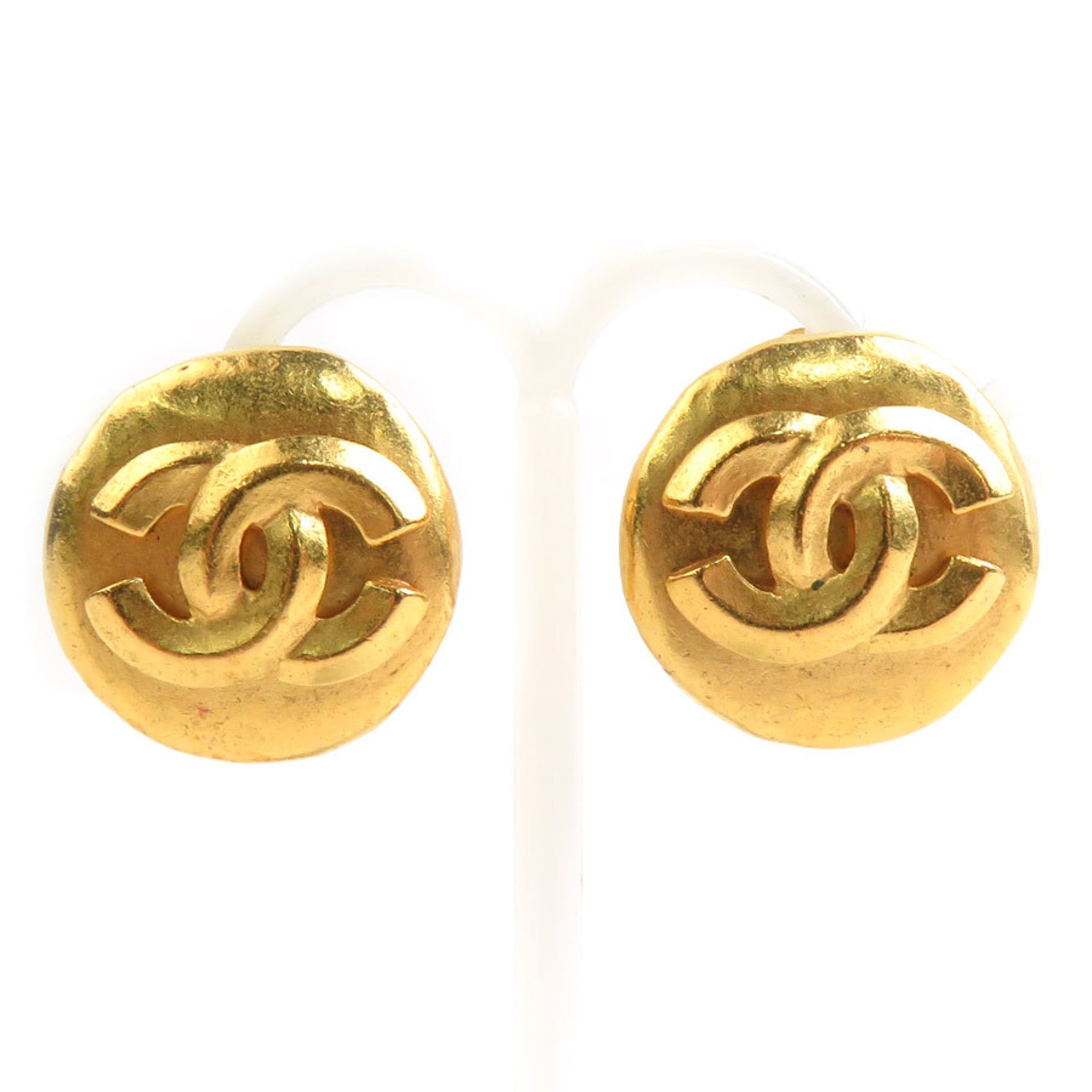 CC Logo Clip-On Earrings Gold-Tone Metal Gold-Tone Metal