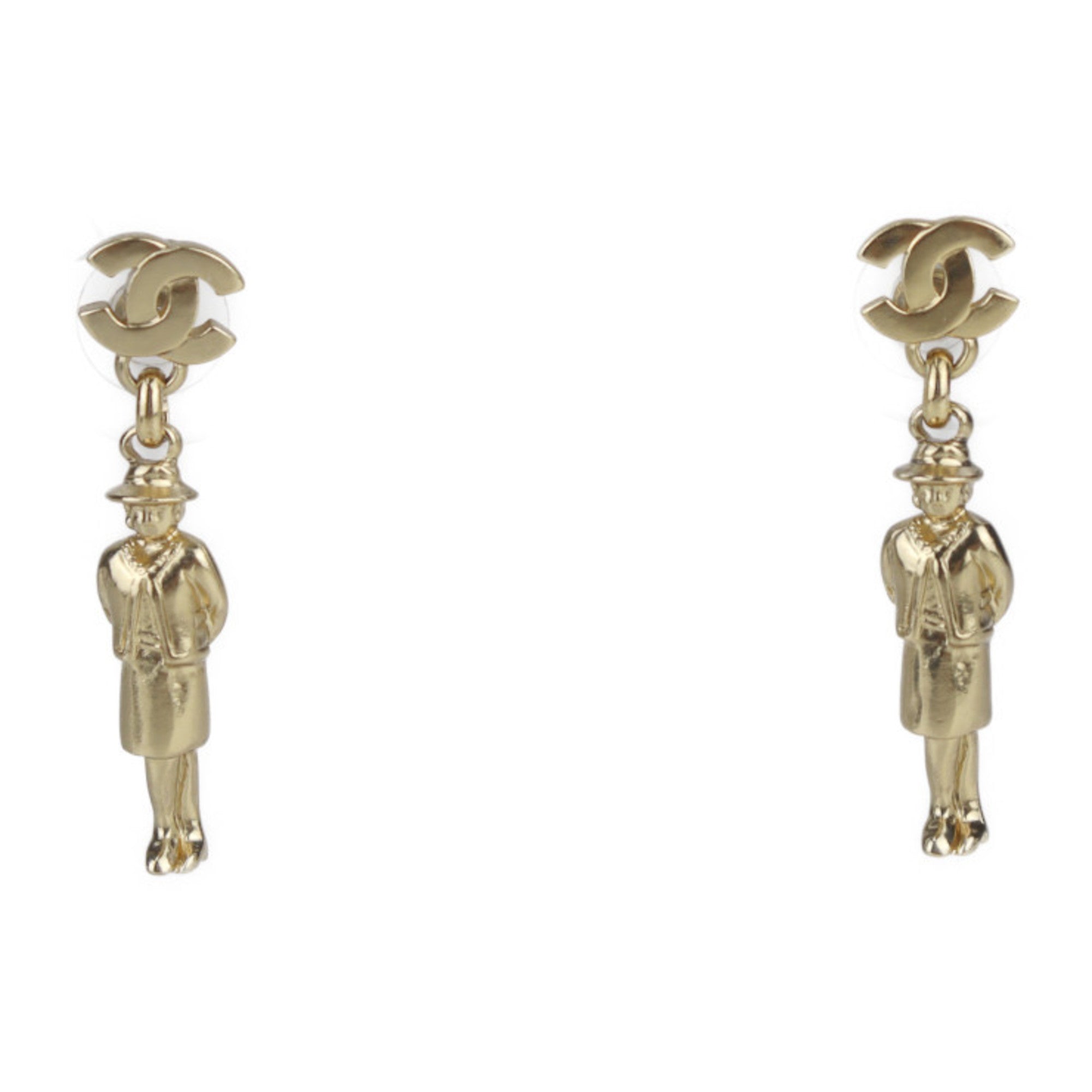 CC Logo Earrings Gold-Tone Metal Gold-Tone Metal