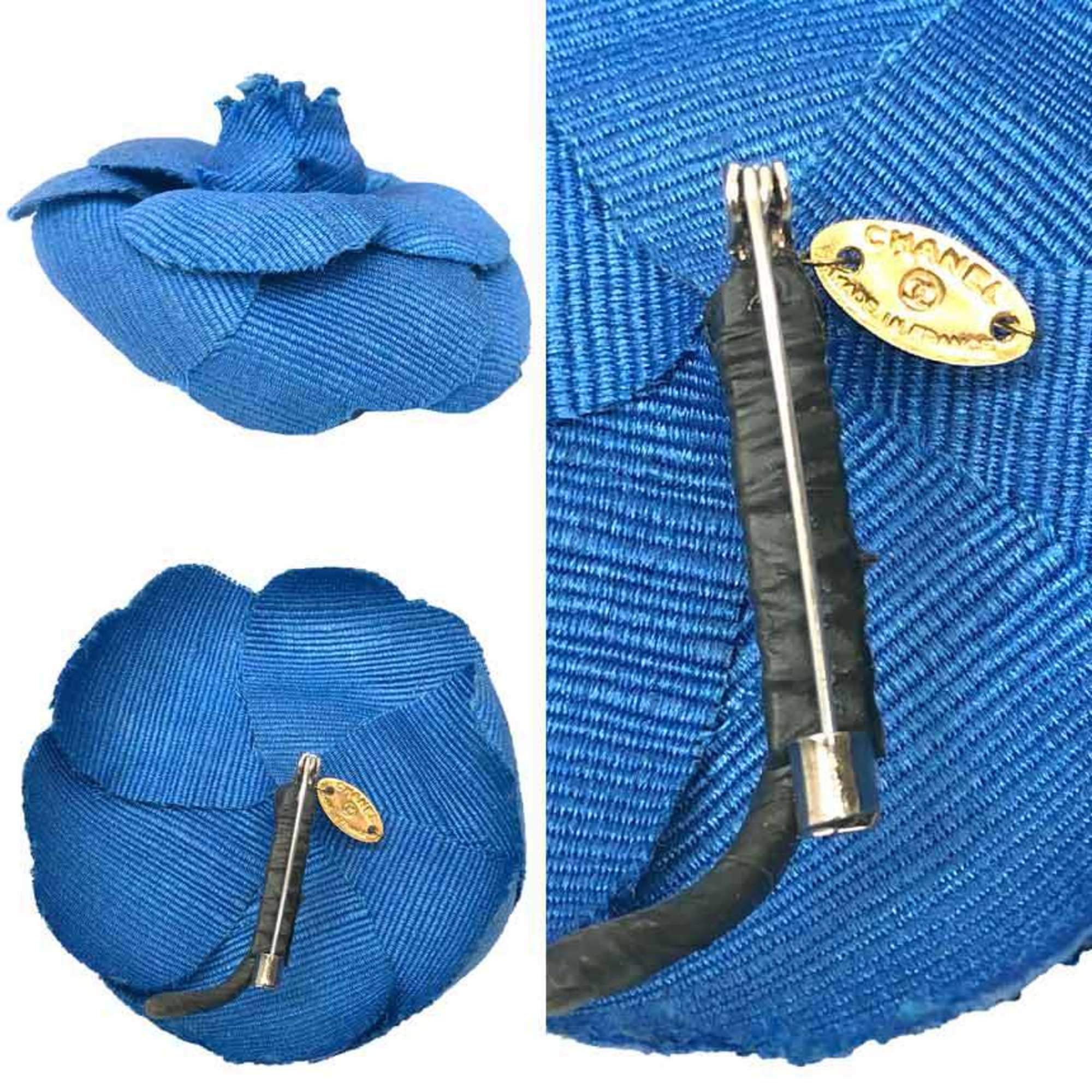 Camellia Brooch Blue Metal