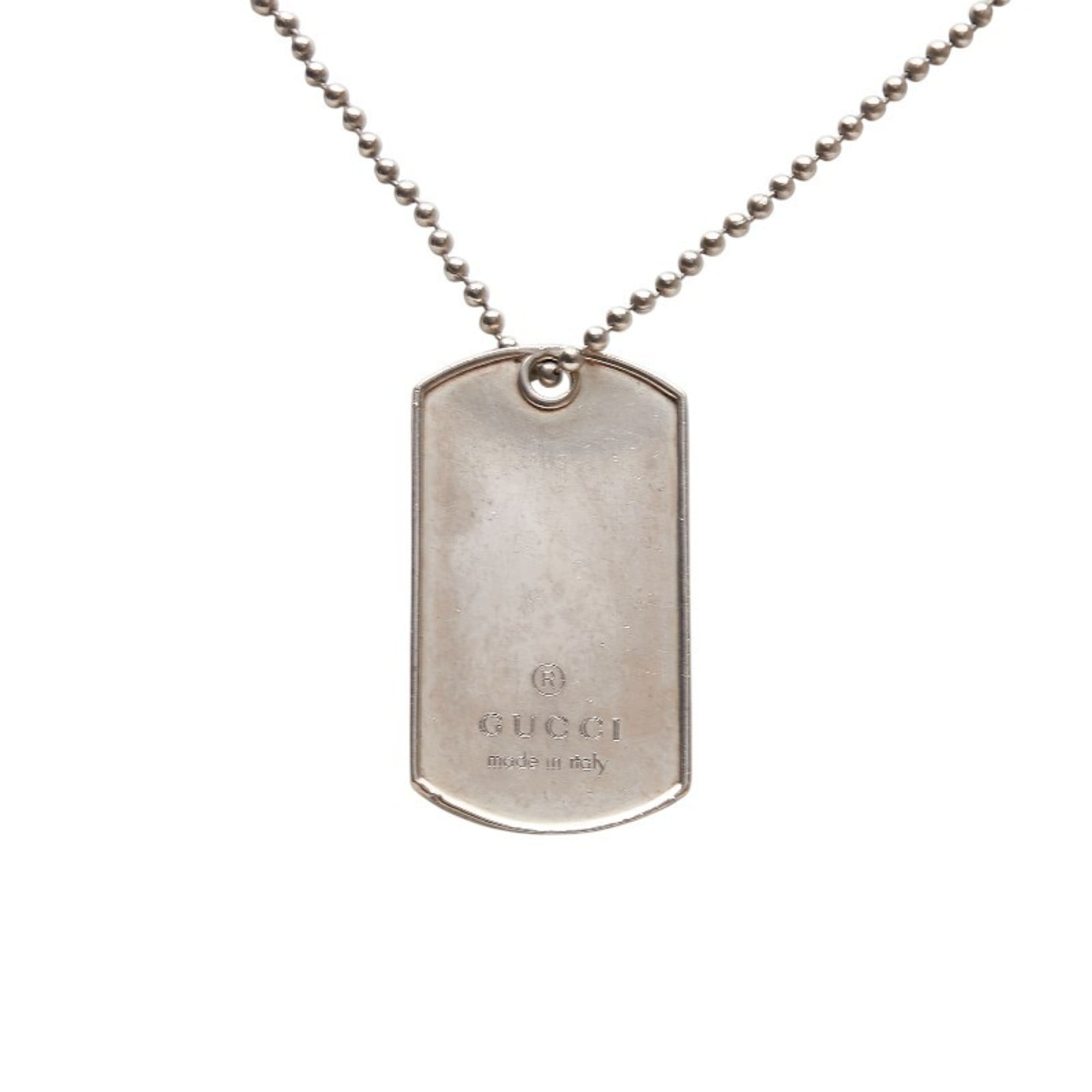 Dog Tag Pendant Necklace Sterling Silver