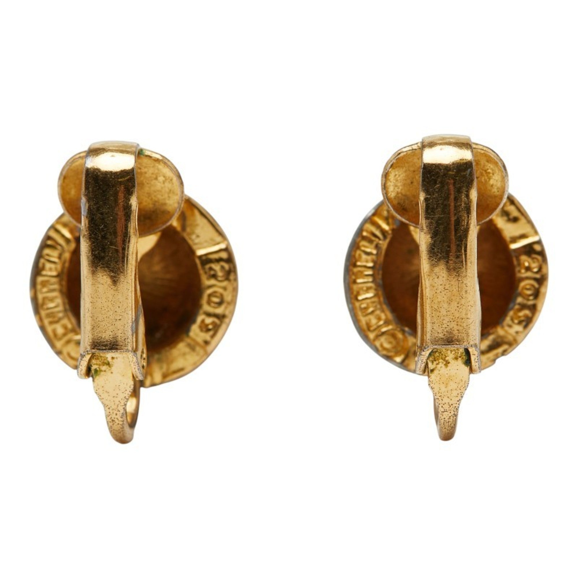 CC Logo Clip-On Earrings Metal Gold-Tone Metal