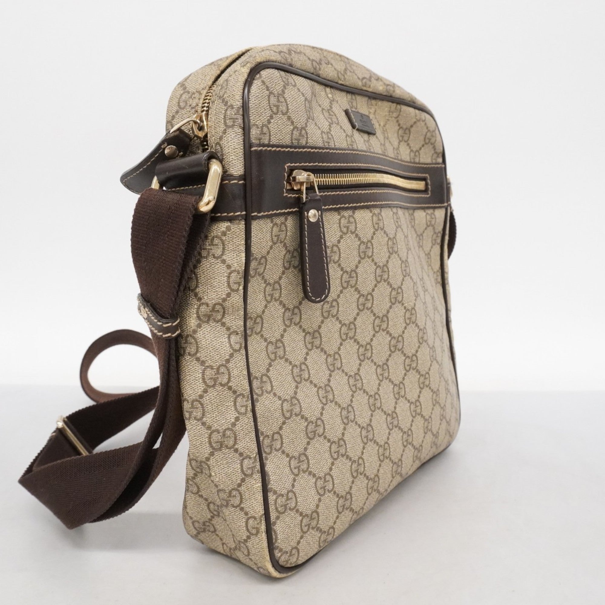 Front Zip Messenger GG Coated Canvas Medium