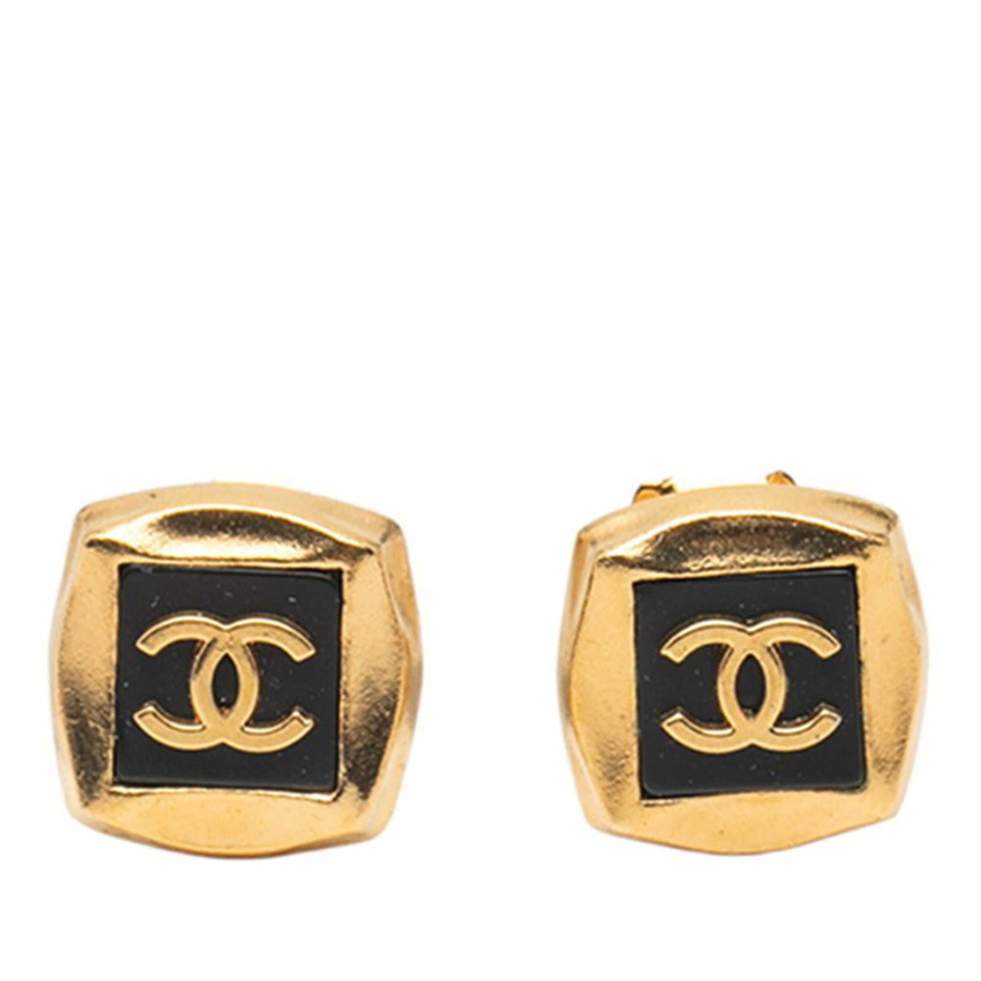 CC Logo Clip-On Earrings Gold-Tone Metal Gold-Tone Metal