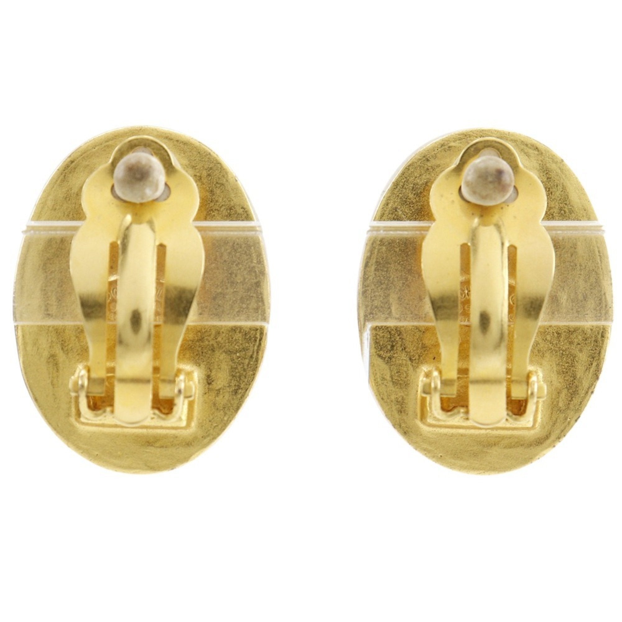CC Logo Clip-On Earrings Metal Gold-Tone Metal