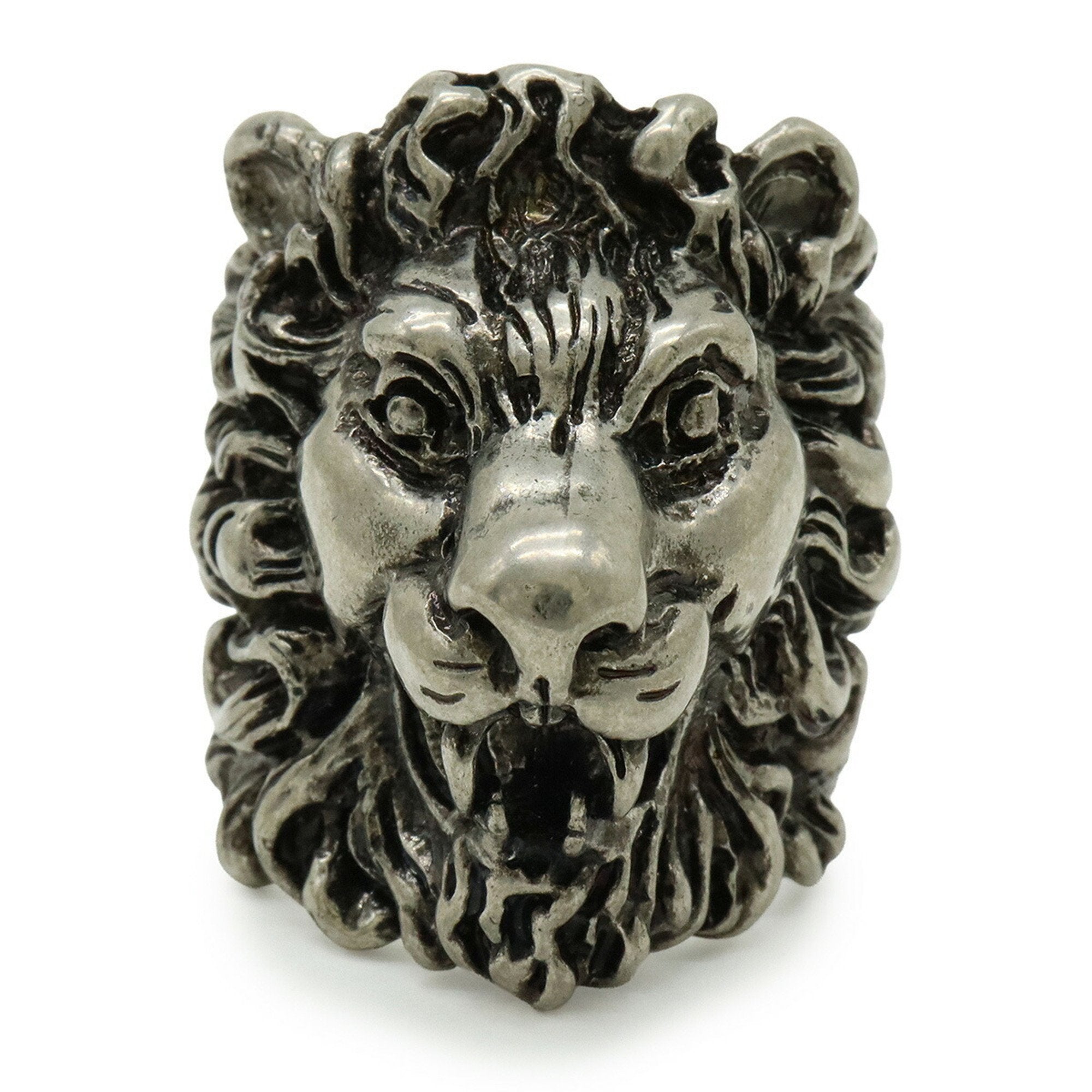 Lion Head Ring Metal Silver