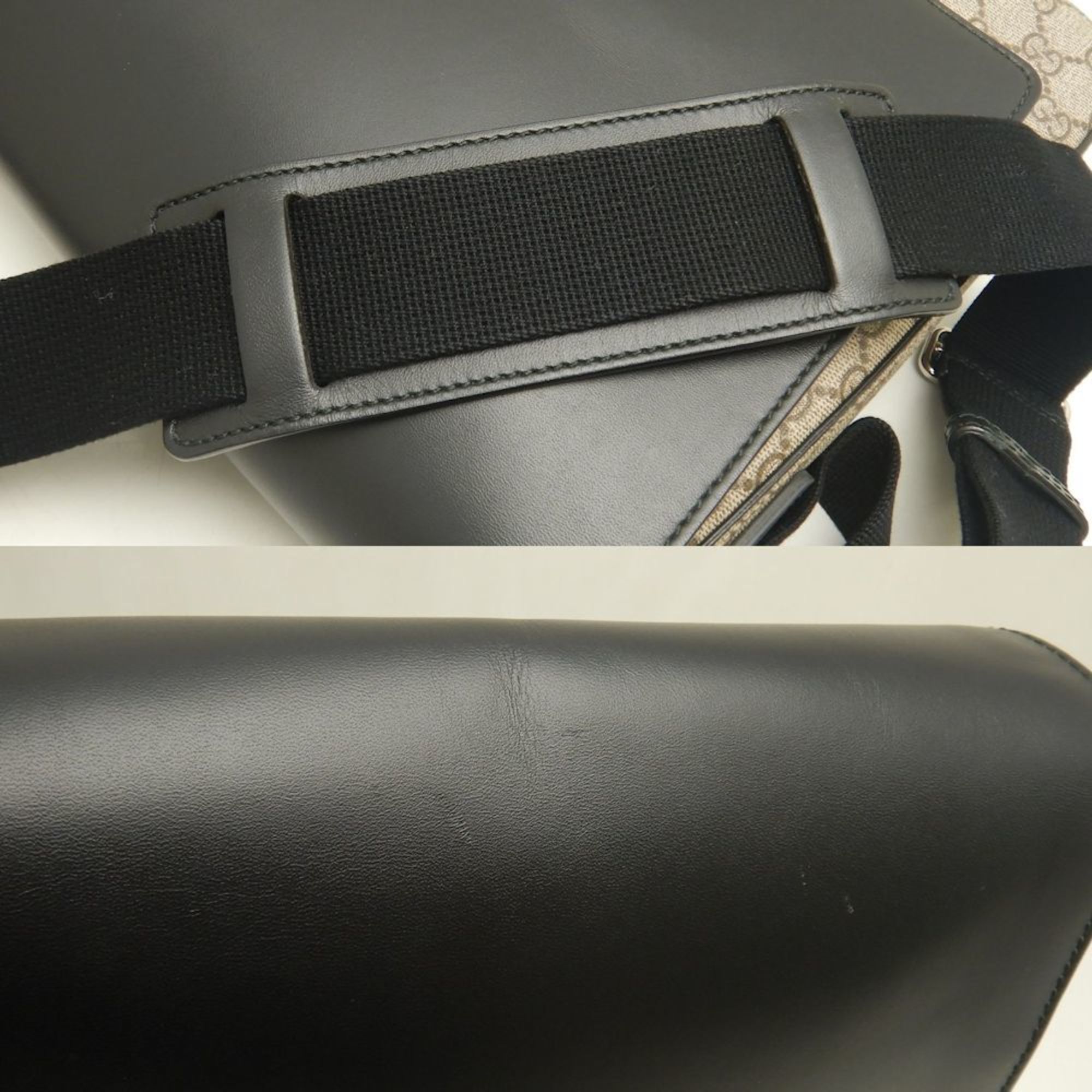 Buckle Flap Messenger Bag GG Coated Canvas with Leather Medium