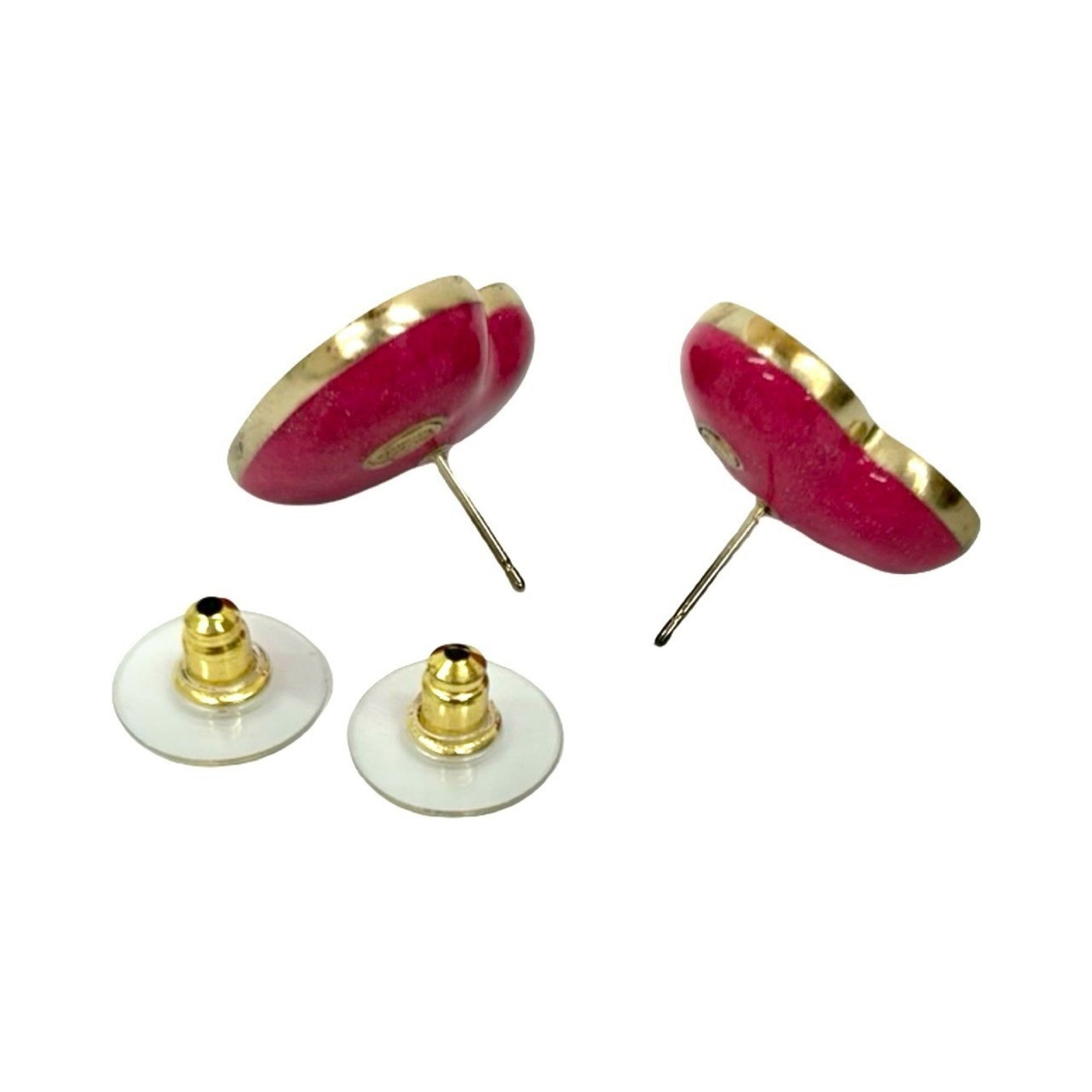 CC Logo Heart Earrings Gold-Tone Metal Gold-Tone Metal