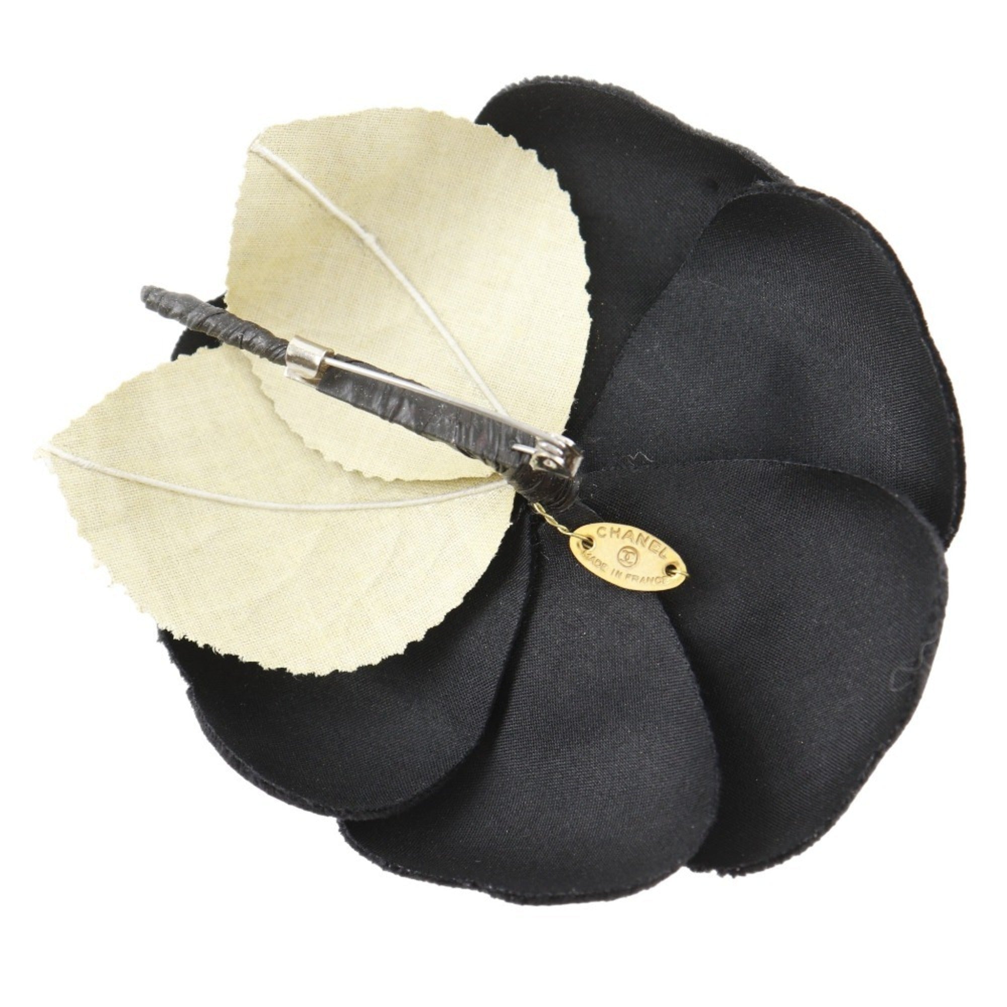 Camellia Brooch Velvet Black