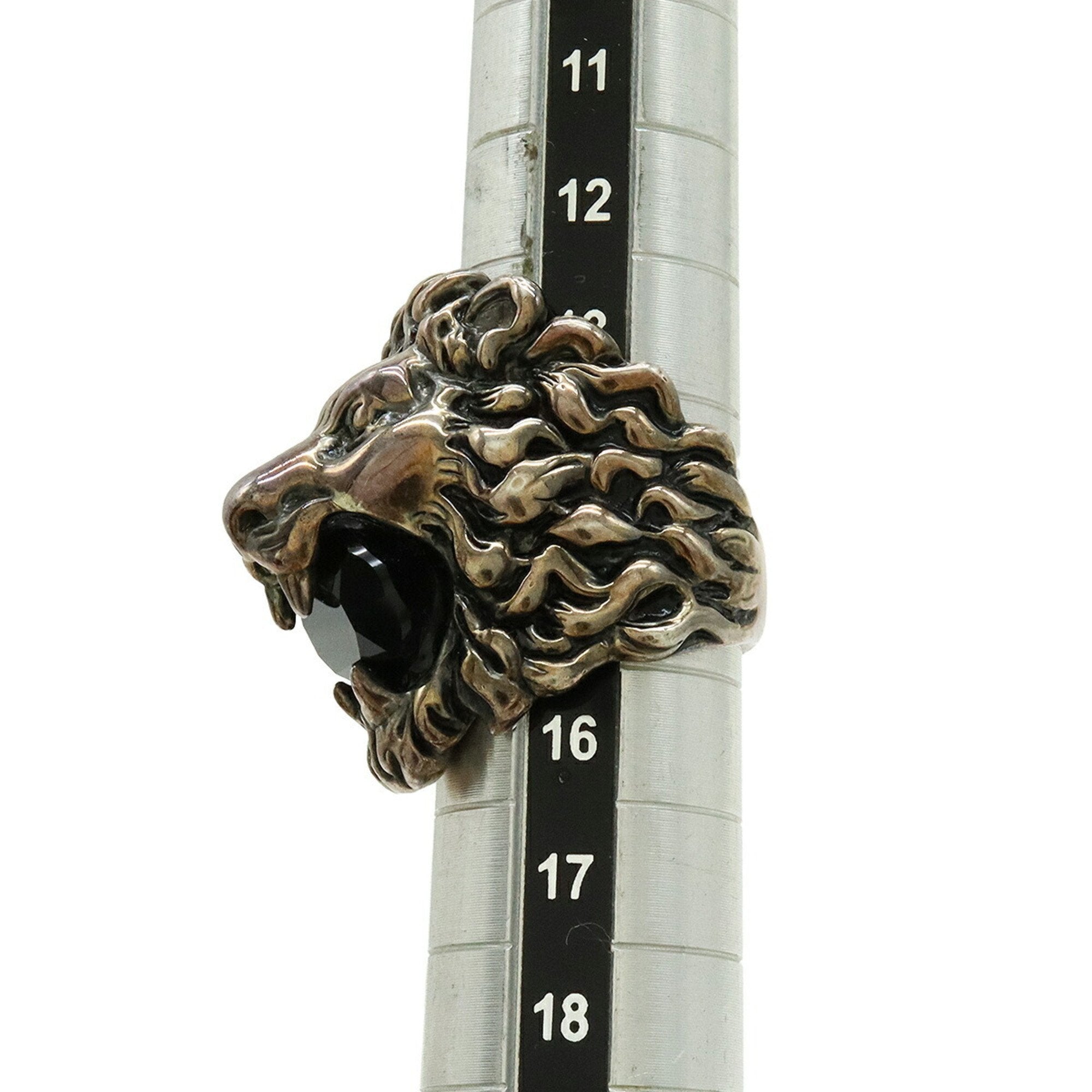 Lion Head Ring Pink Gold and Black