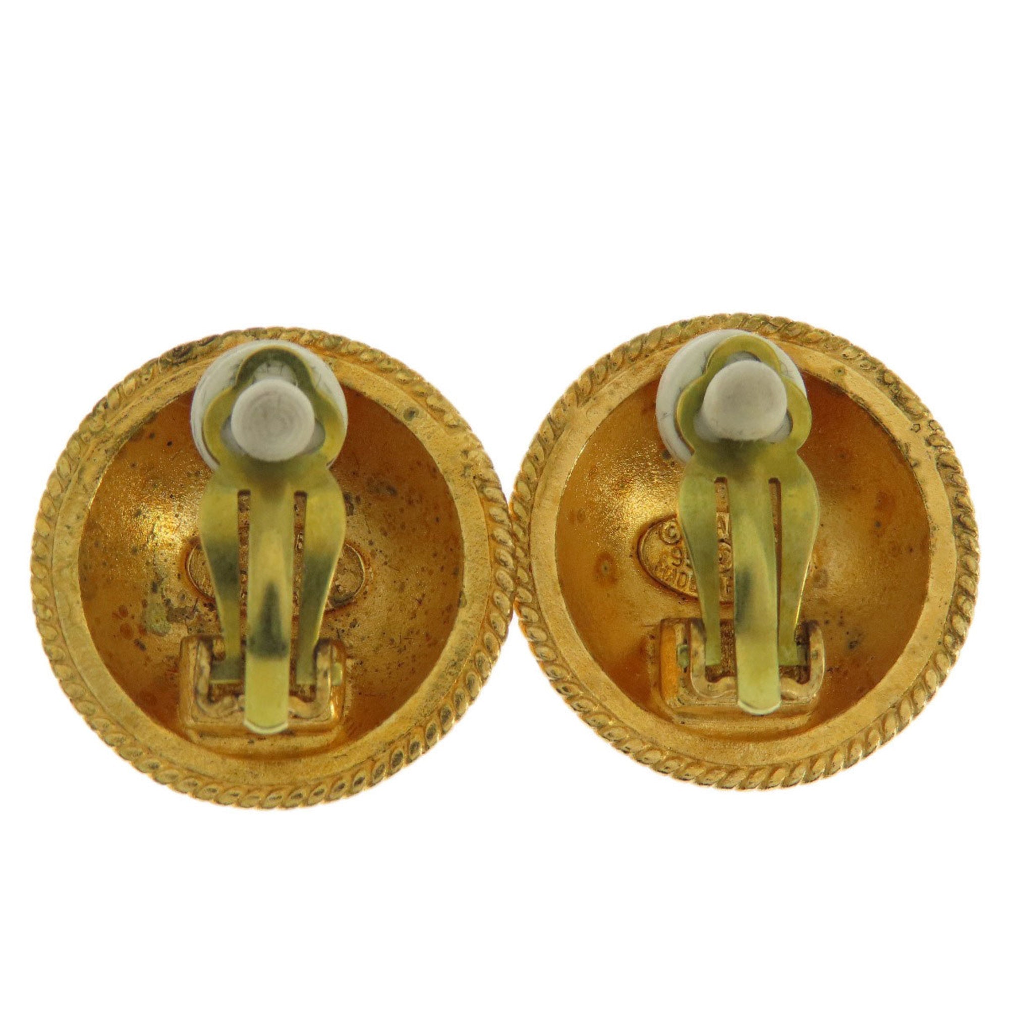 CC Logo Clip-On Earrings Gold-Tone Metal Gold-Tone Metal