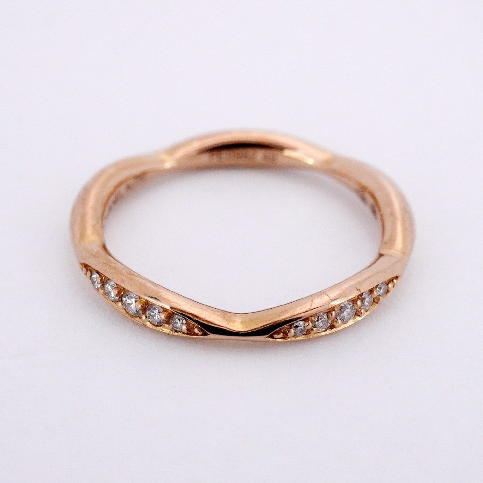 Camellia Half Eternity Ring 18K Rose Gold with Diamond