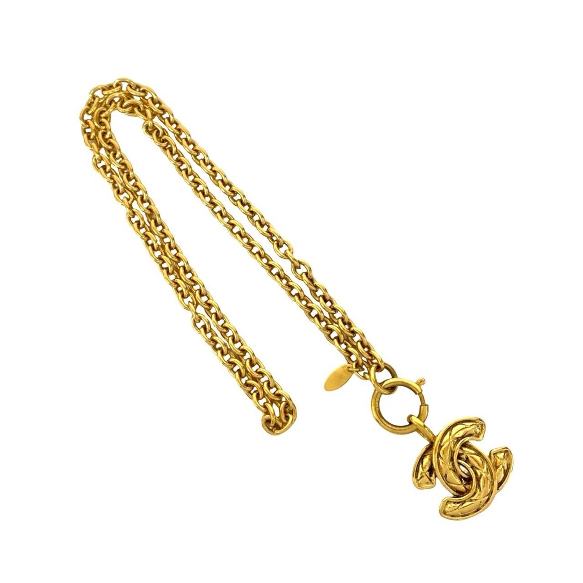 CC Logo Chain Pendant Necklace Metal