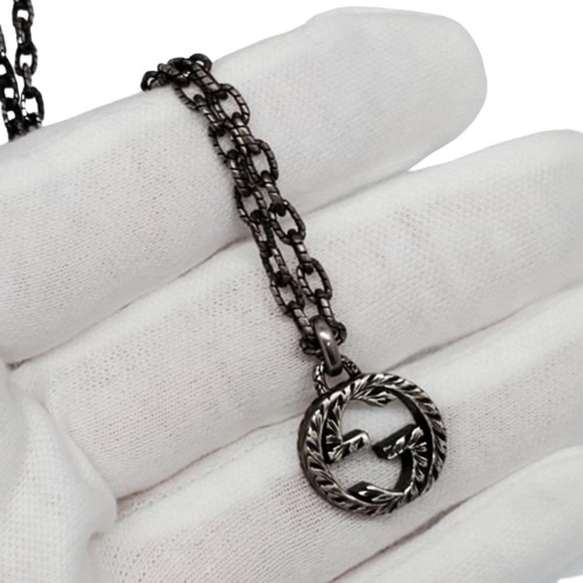 Interlocking G Pendant Necklace Sterling Silver