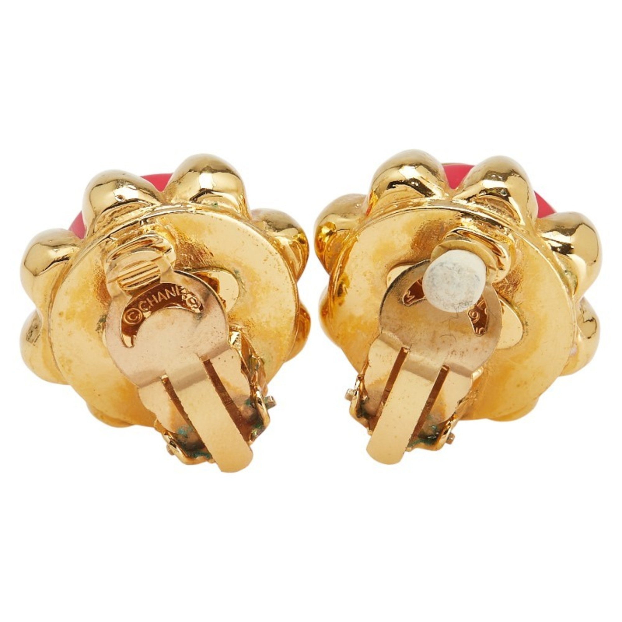 CC Logo Clip-On Earrings Gold-Tone Metal Gold-Tone Metal