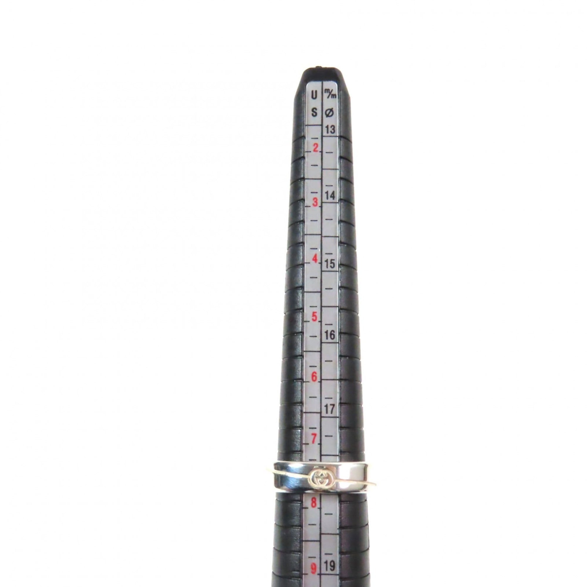 Diagonal Interlocking G Ring Sterling Silver