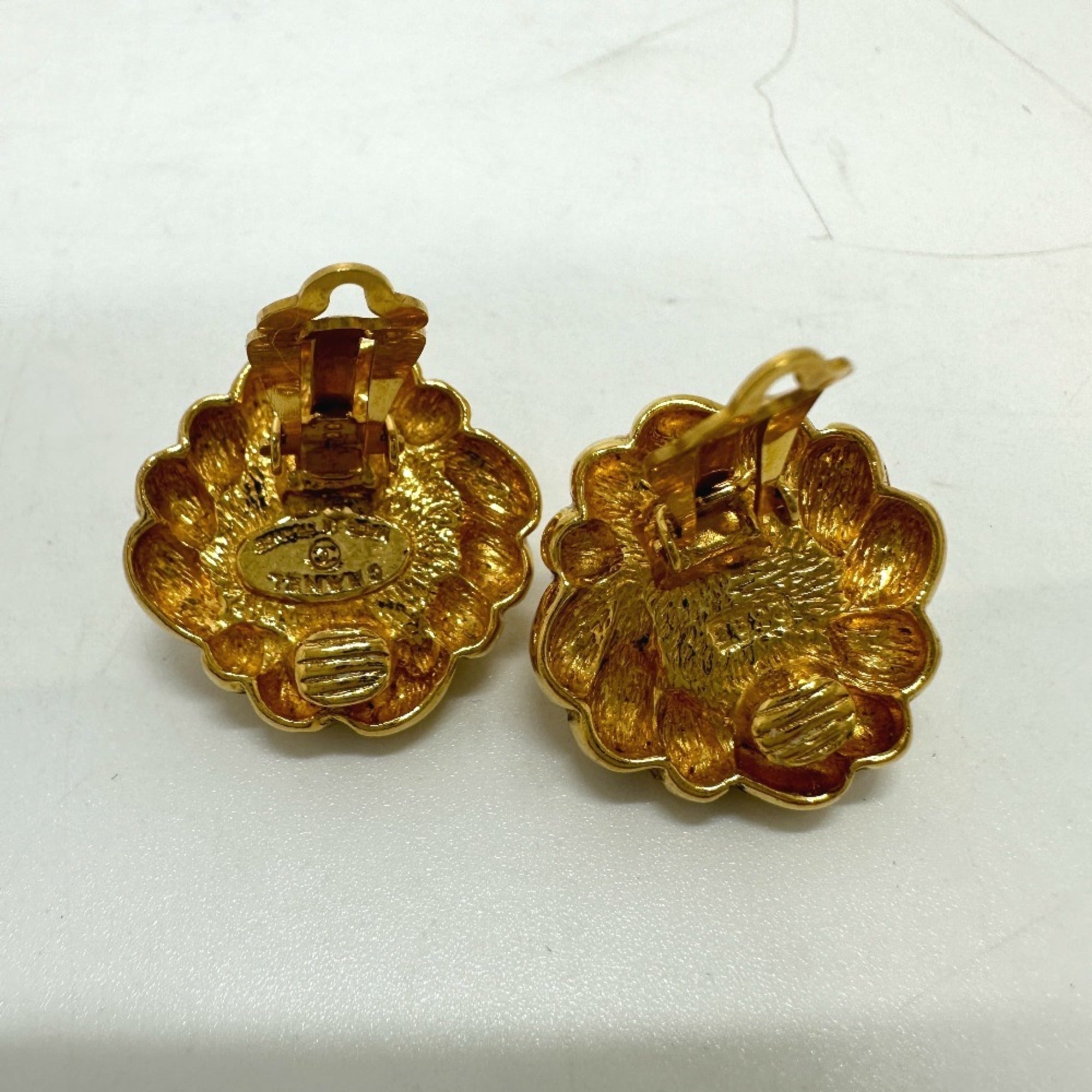 Earrings Pearl Gold-Tone Metal