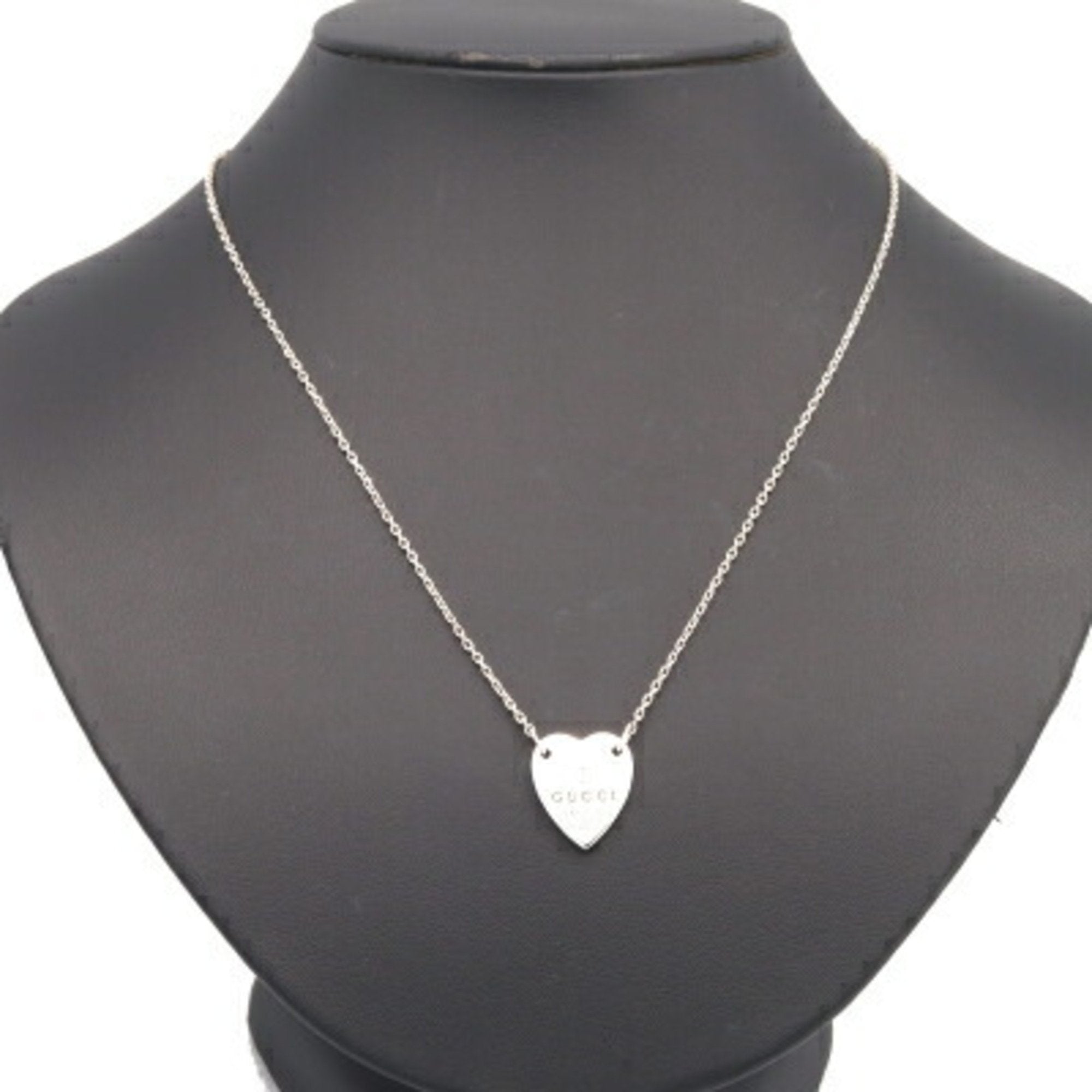 Heart Motif Pendant Necklace Sterling Silver
