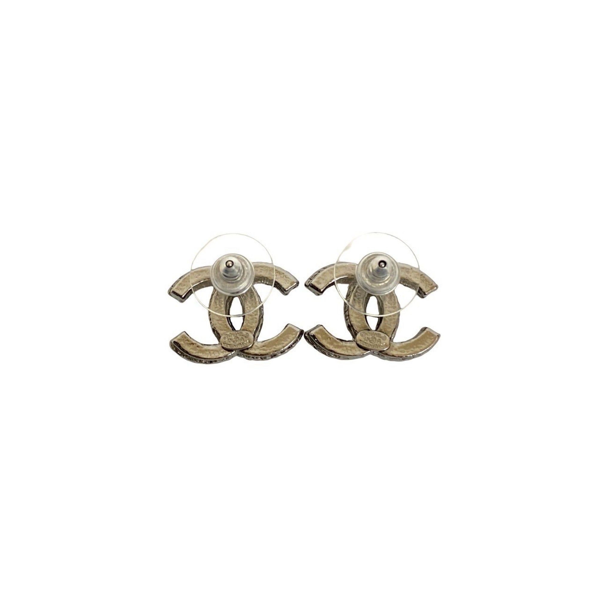 CC Logo Earrings Sterling Silver Silver-Tone Metal