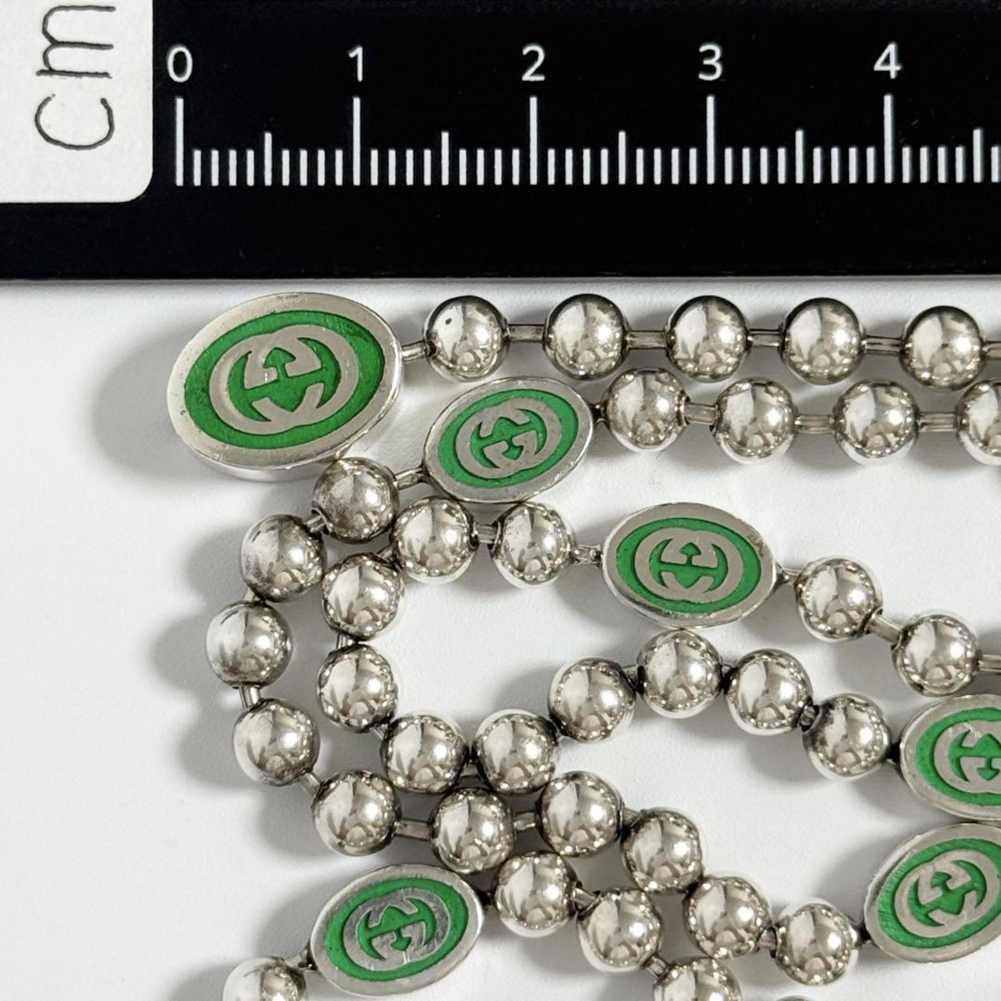 GG Ball Chain Pendant Necklace Sterling Silver
