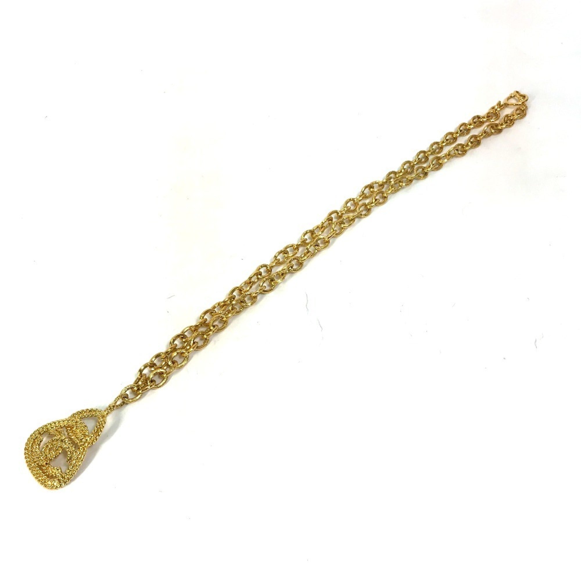 CC Logo Chain Pendant Necklace Metal
