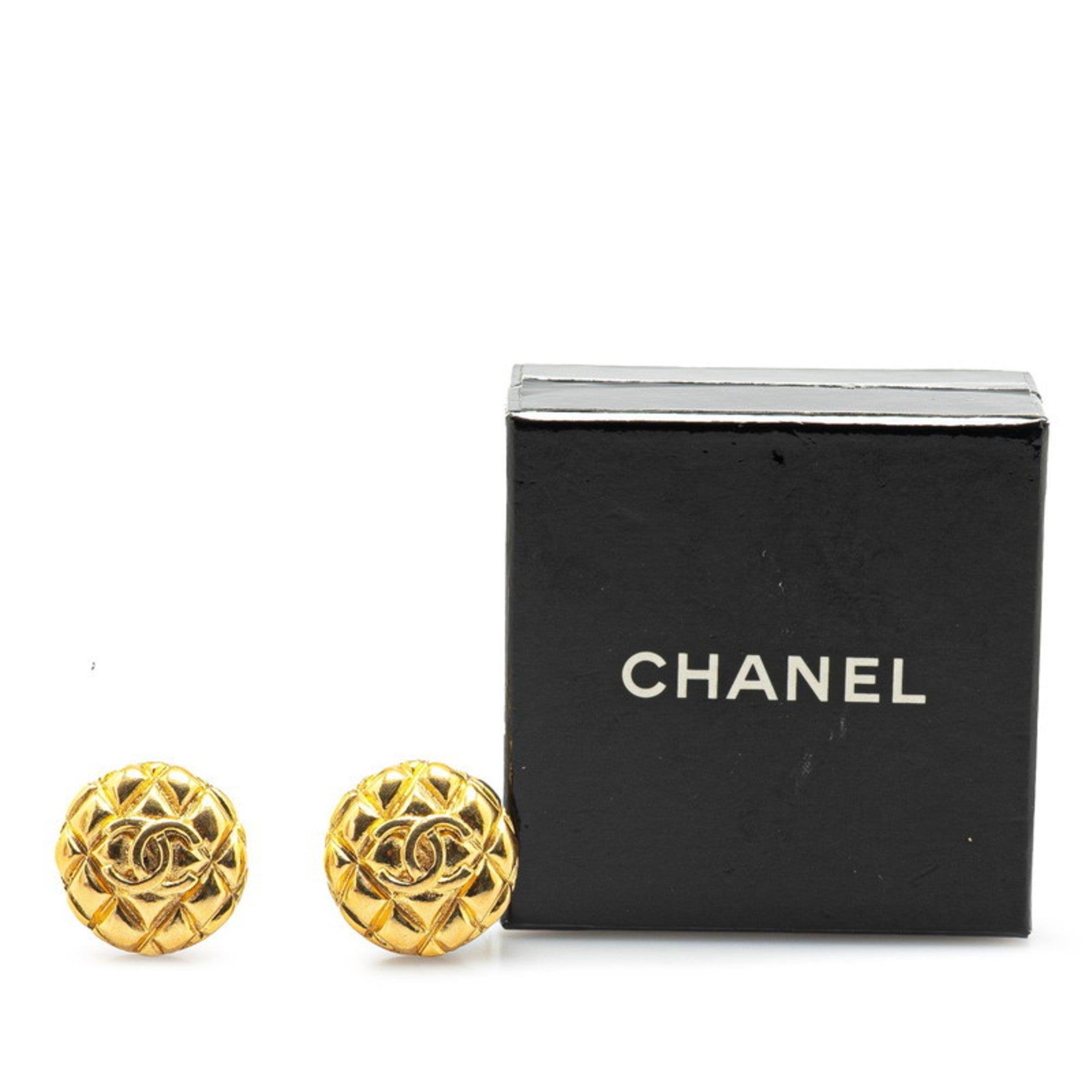 CC Logo Clip-On Earrings Metal Gold-Tone Metal