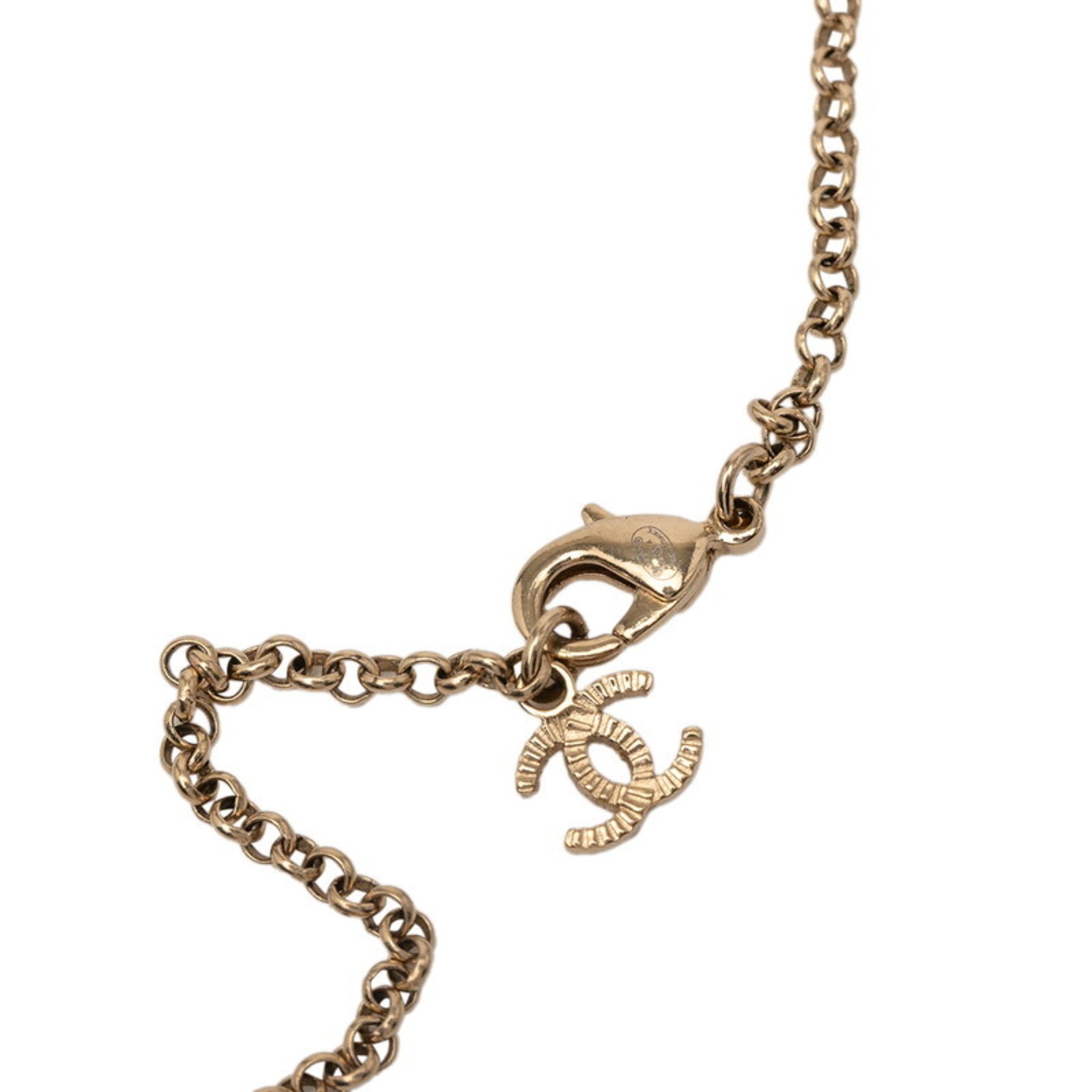 Pendant Necklace Metal with Rhinestone Chain