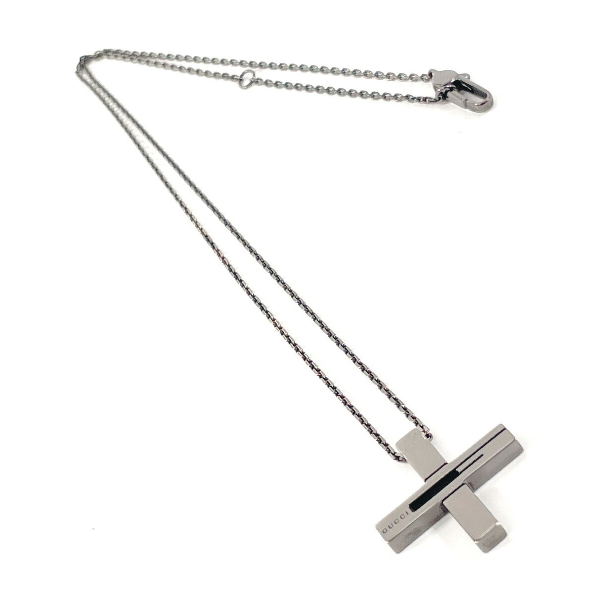 Cross Cutout Pendant Necklace Black Rhodium Plated Sterling Silver