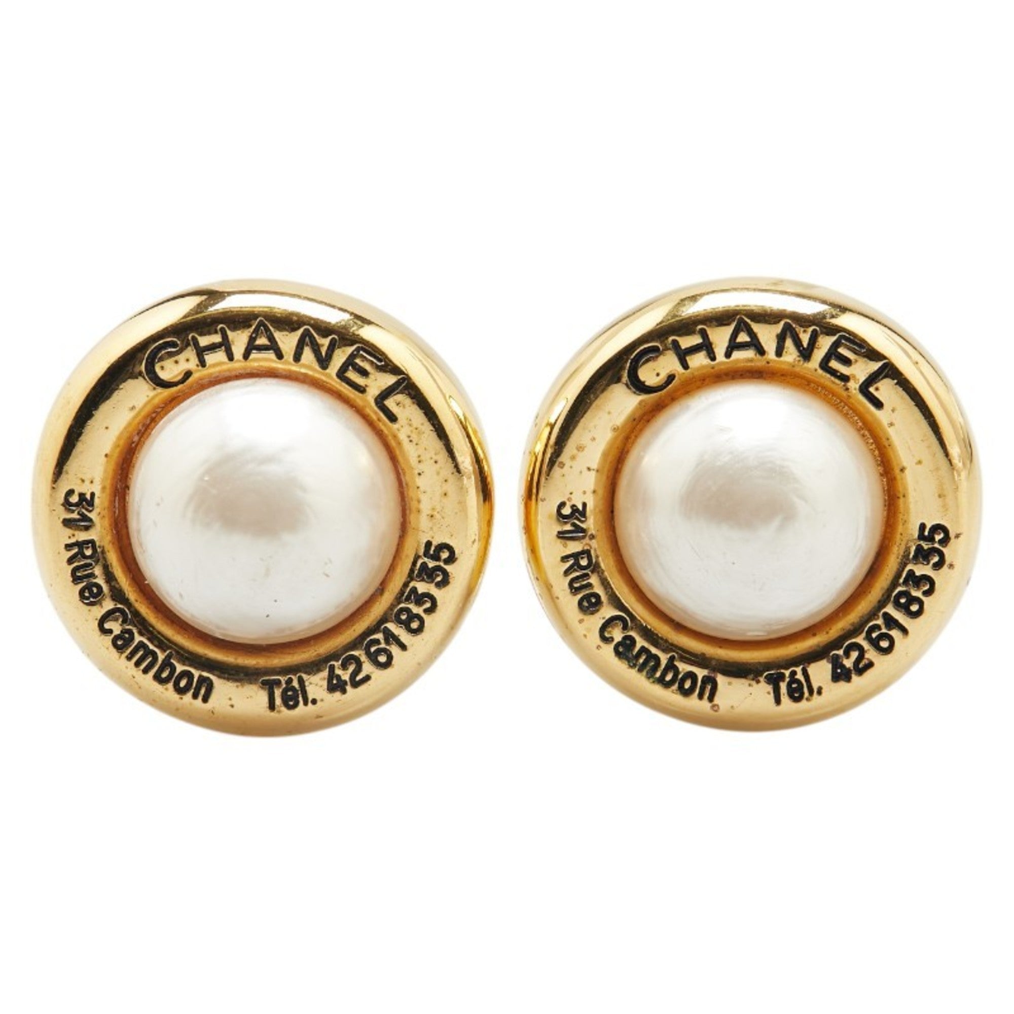 CC Logo Clip-On Earrings Metal Gold-Tone Metal