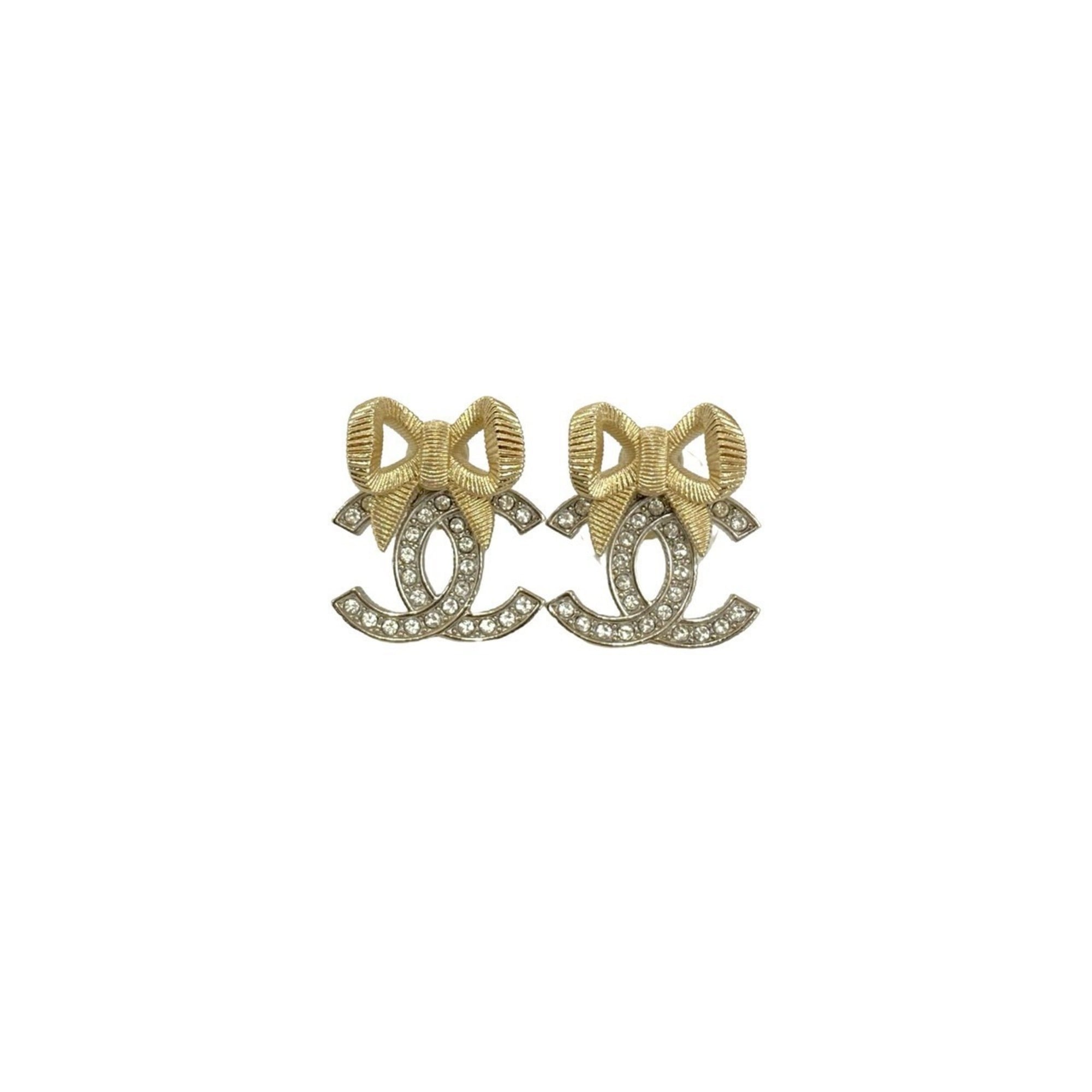 CC Logo Earrings Sterling Silver Gold-Tone Metal