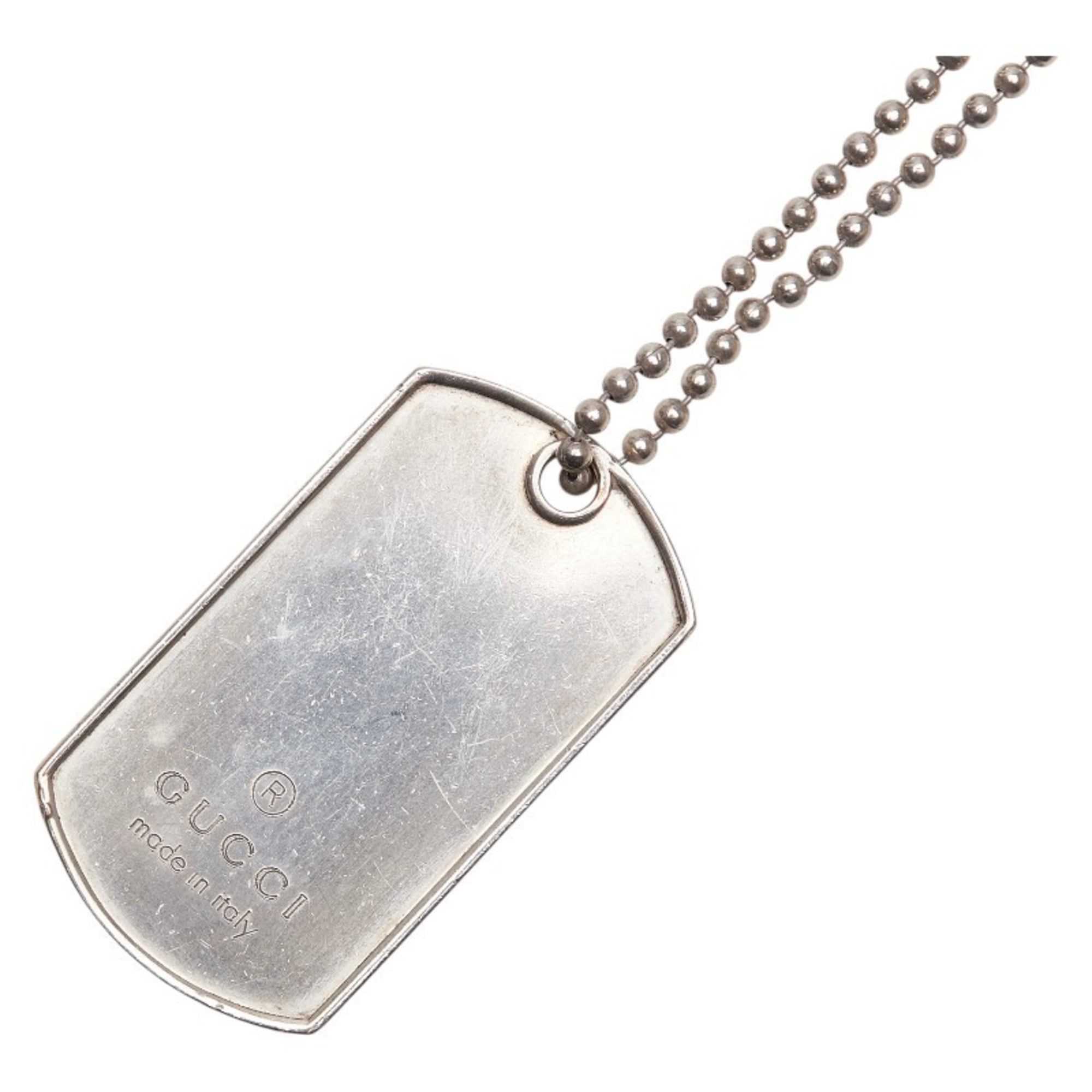 Dog Tag Pendant Necklace Sterling Silver