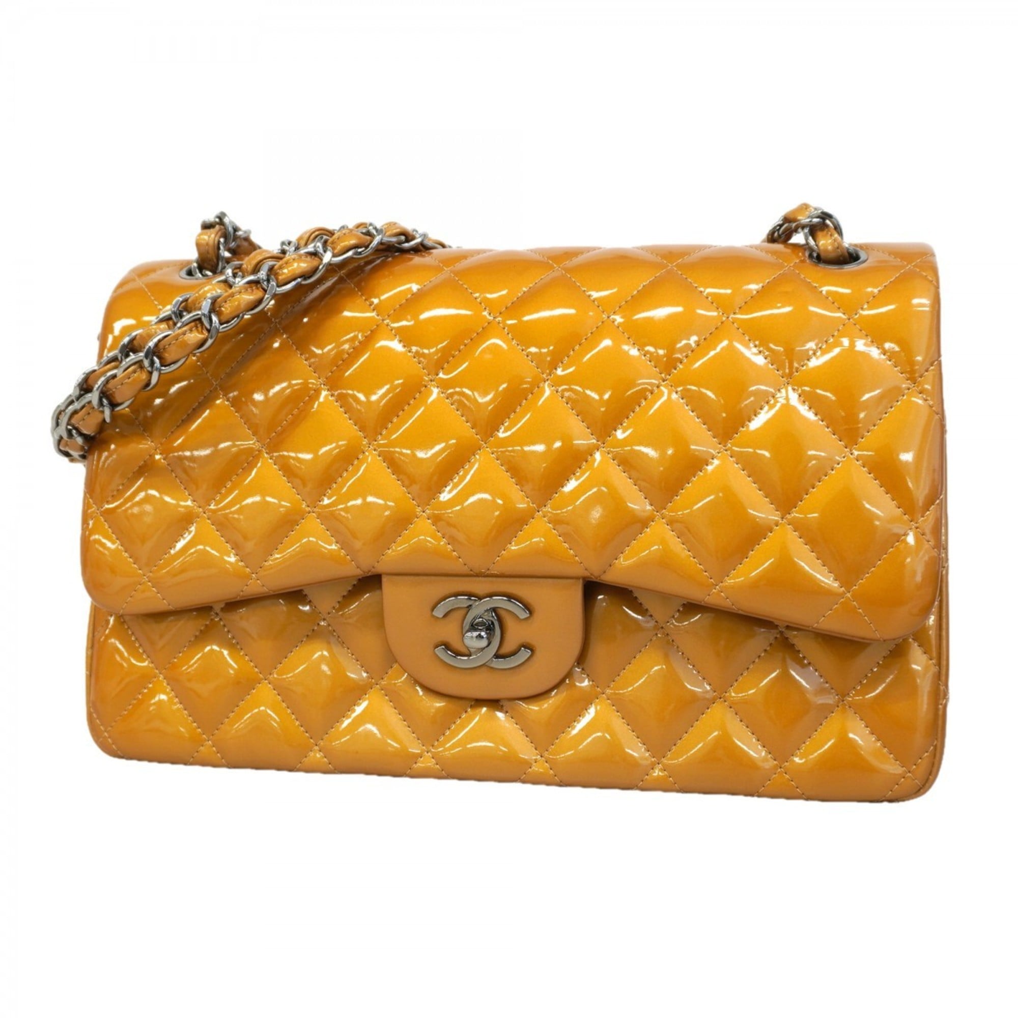 Classic Double Flap Bag Quilted Patent Jumbo