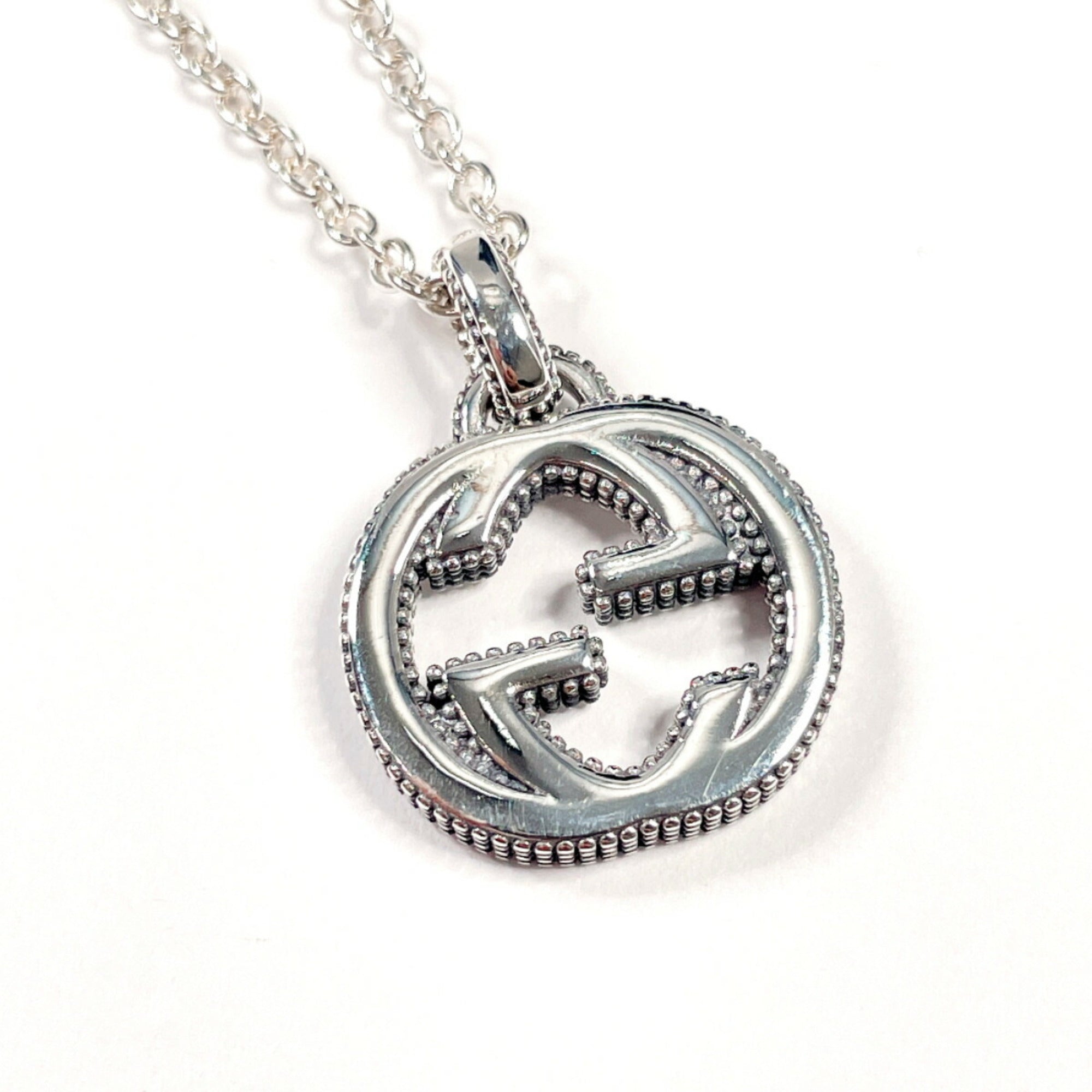 Interlocking G Pendant Necklace Sterling Silver