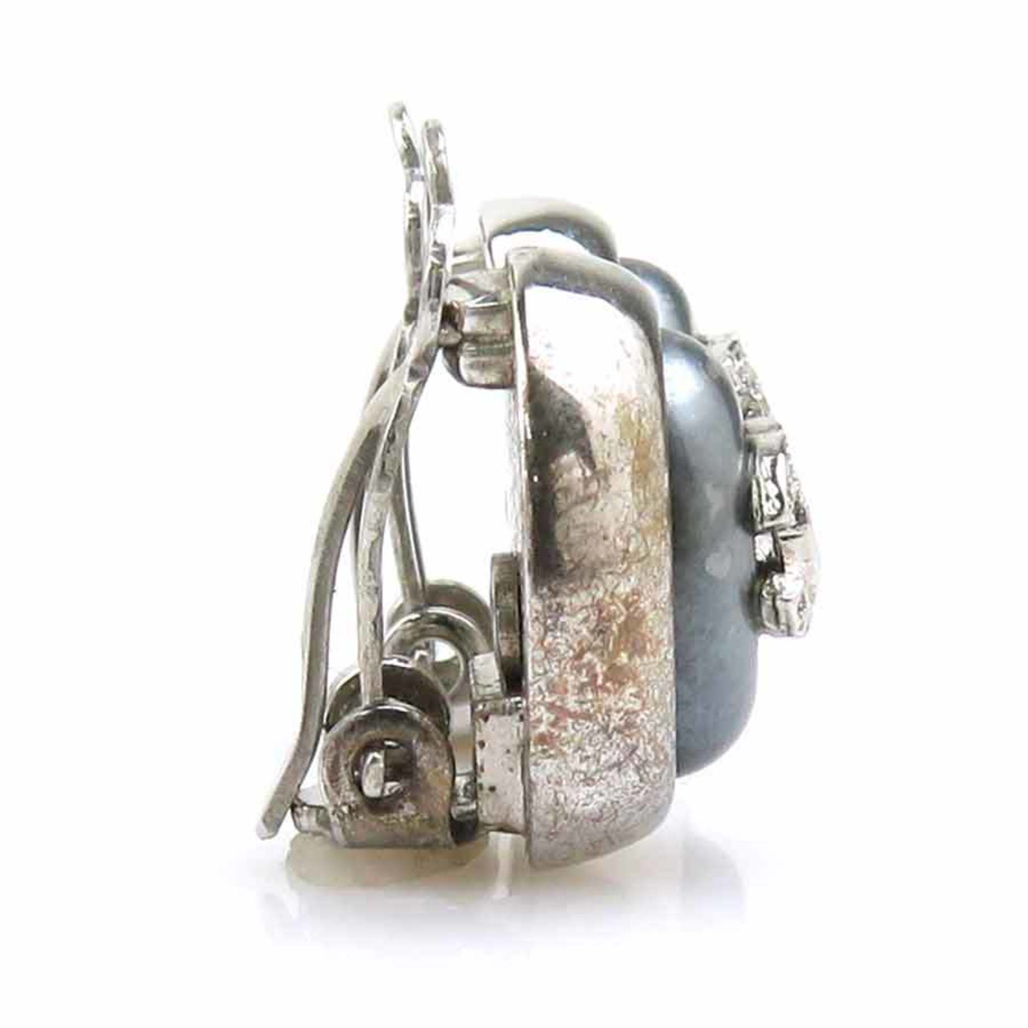 CC Logo Clip-On Earrings Silver-Tone Metal Silver-Tone Metal