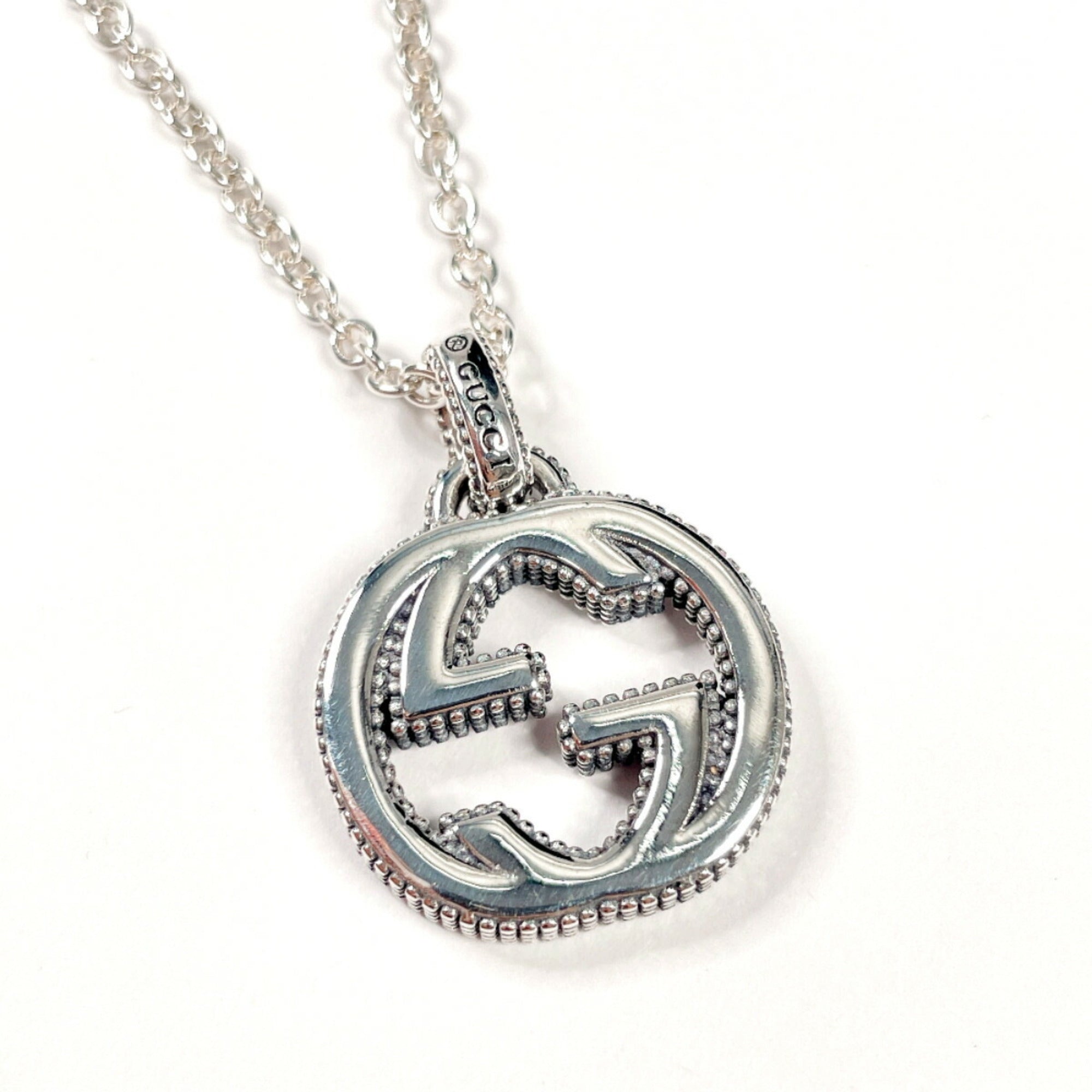 Interlocking G Pendant Necklace Sterling Silver