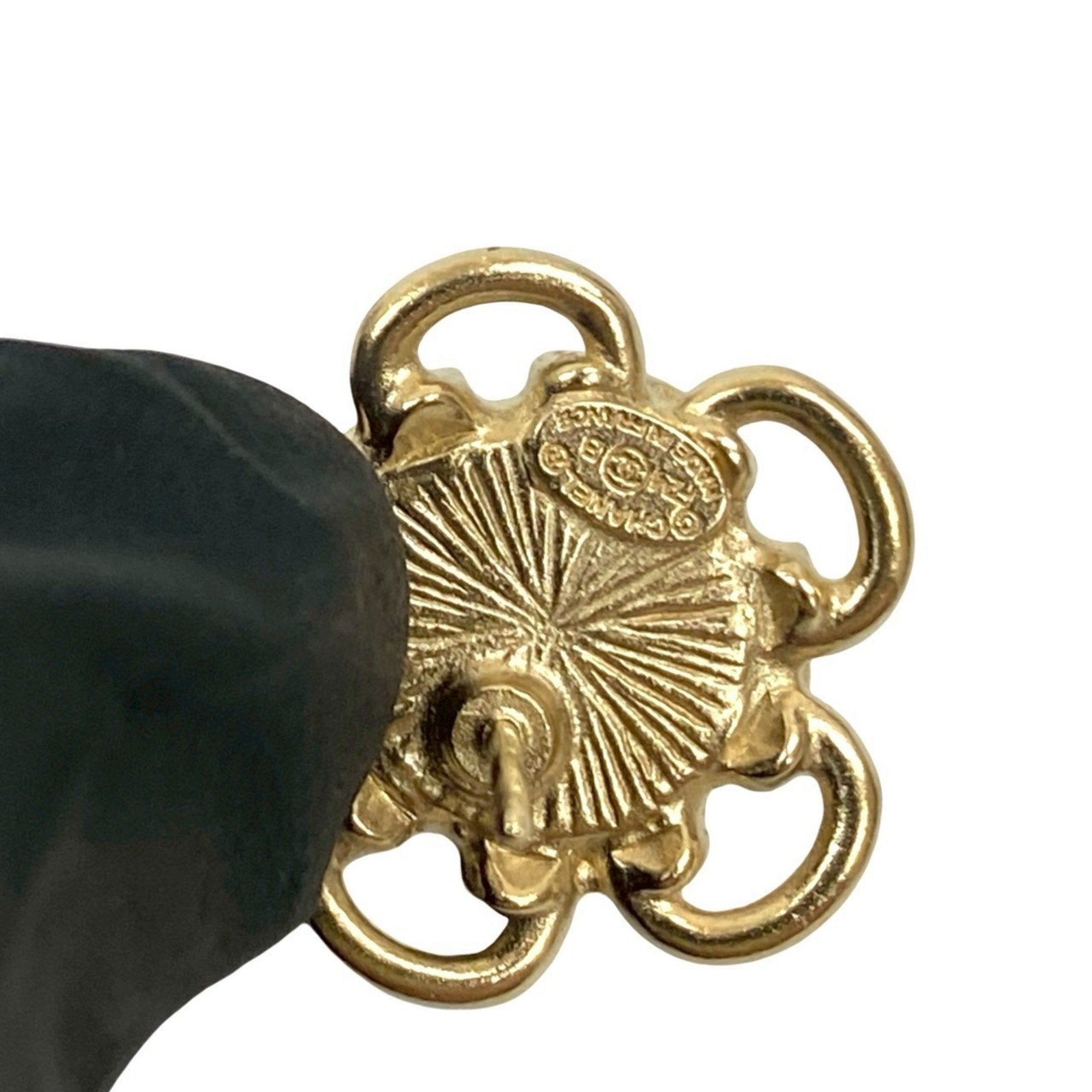 CC Logo Flower Earrings Metal Gold-Tone Metal