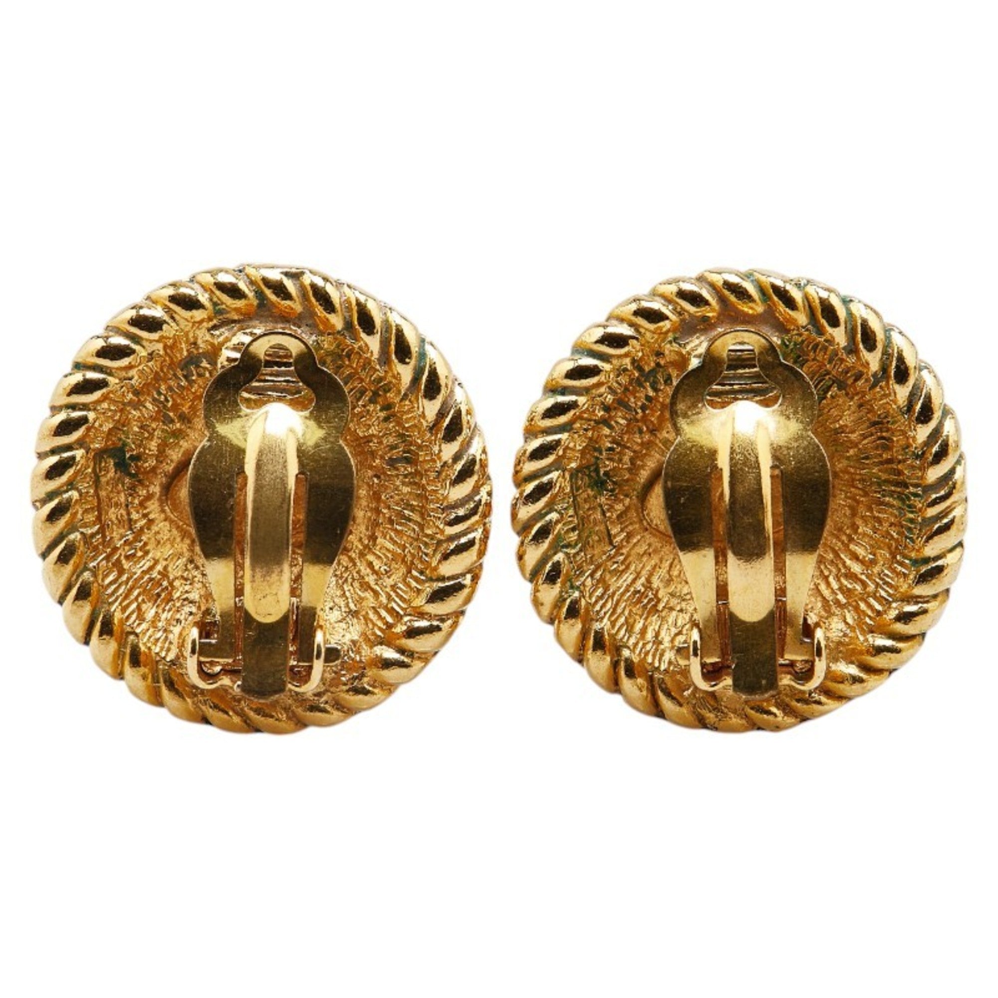 CC Logo Clip-On Earrings Metal Gold-Tone Metal