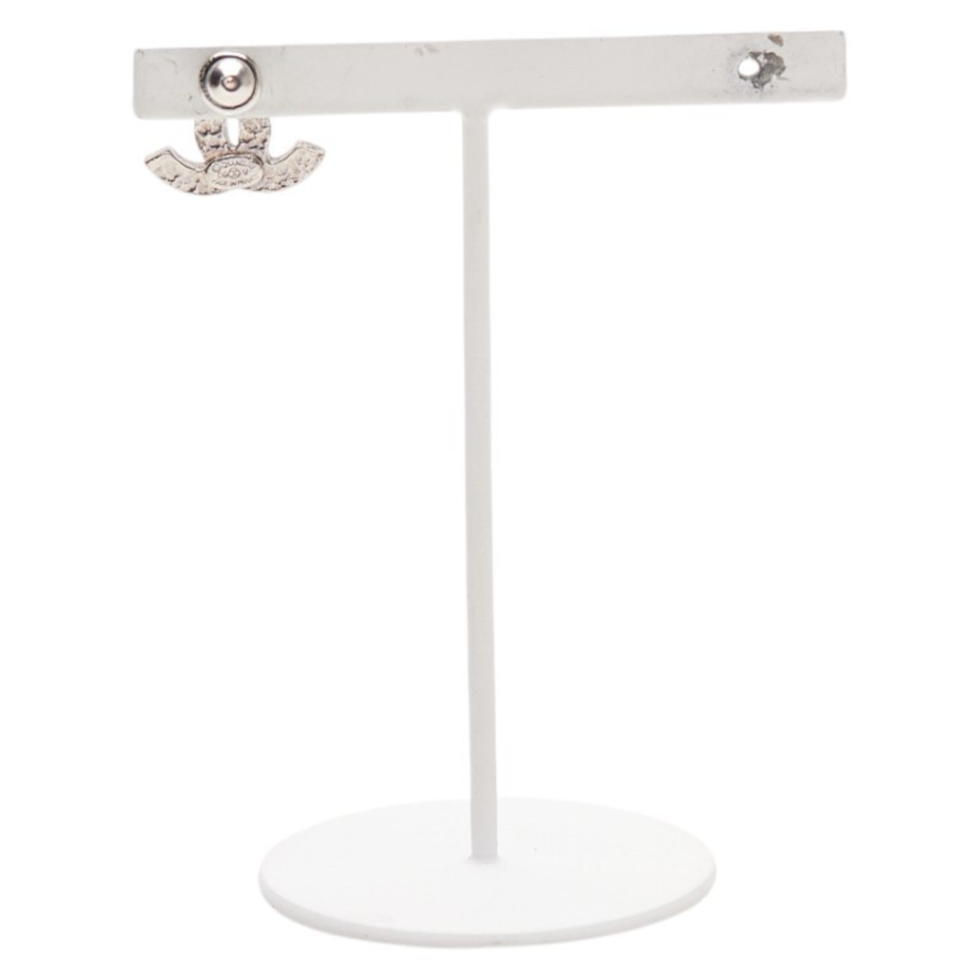 CC Logo Single Earring Silver-Tone Metal Silver-Tone Metal
