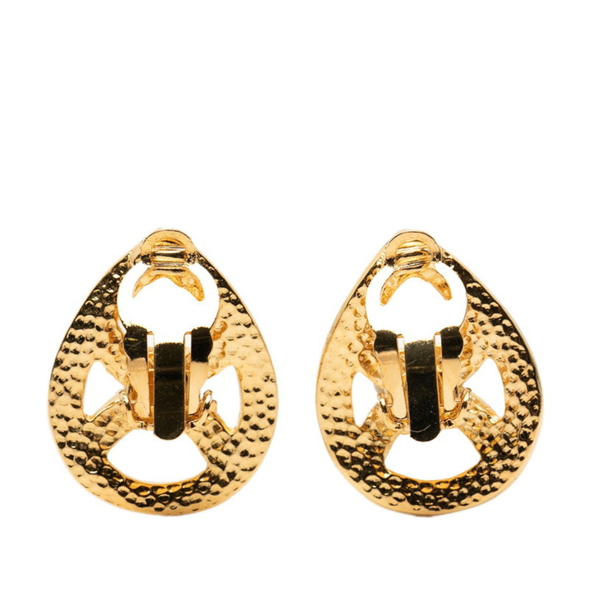 CC Logo Clip-On Earrings Metal Gold-Tone Metal